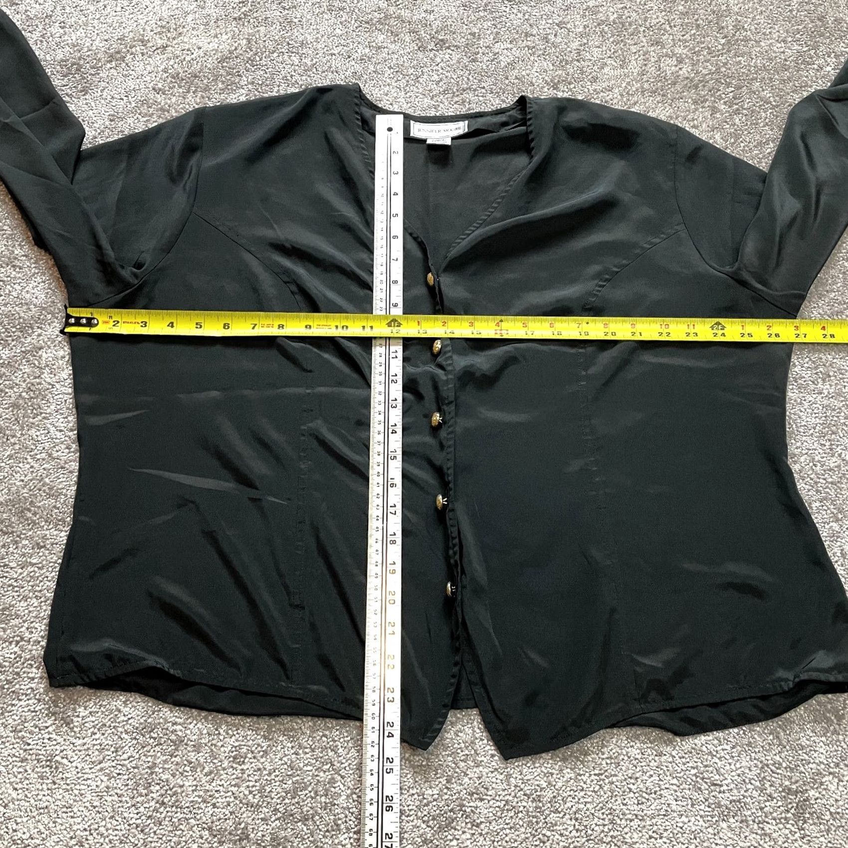 MooRER Jennifer Moore Blouse Button Up Shirt Womens 22W / 42 Black Long Sleeve Top Size 3XL / US 20-22 - 7 Thumbnail