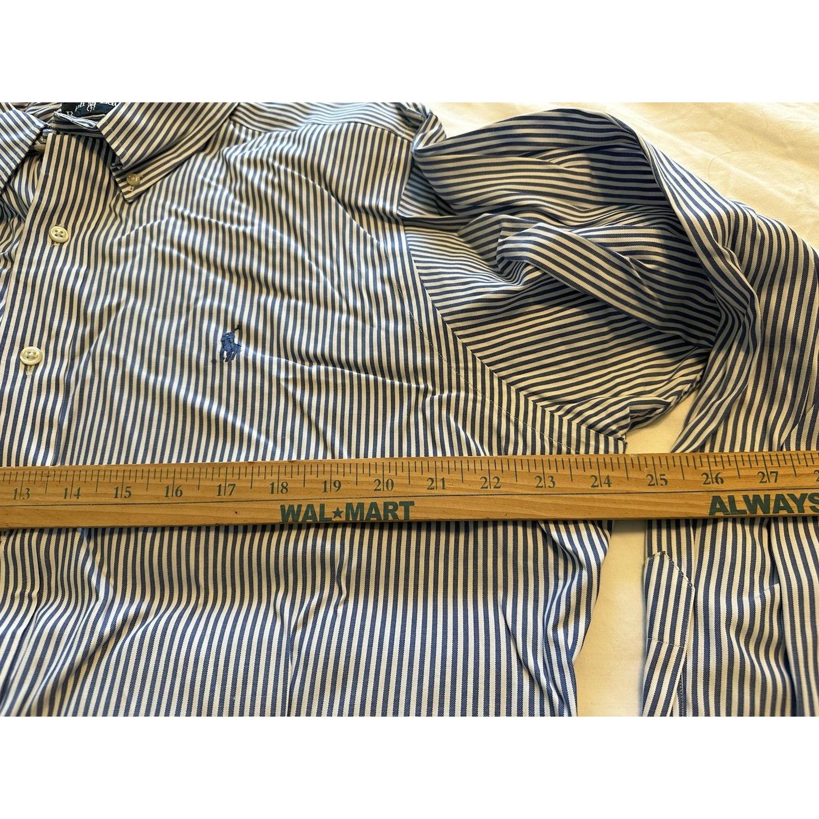 Ralph Lauren Ralph Lauren Classic Blue/White Striped Pony Button Shirt Size US XL / EU 56 / 4 - 6 Thumbnail