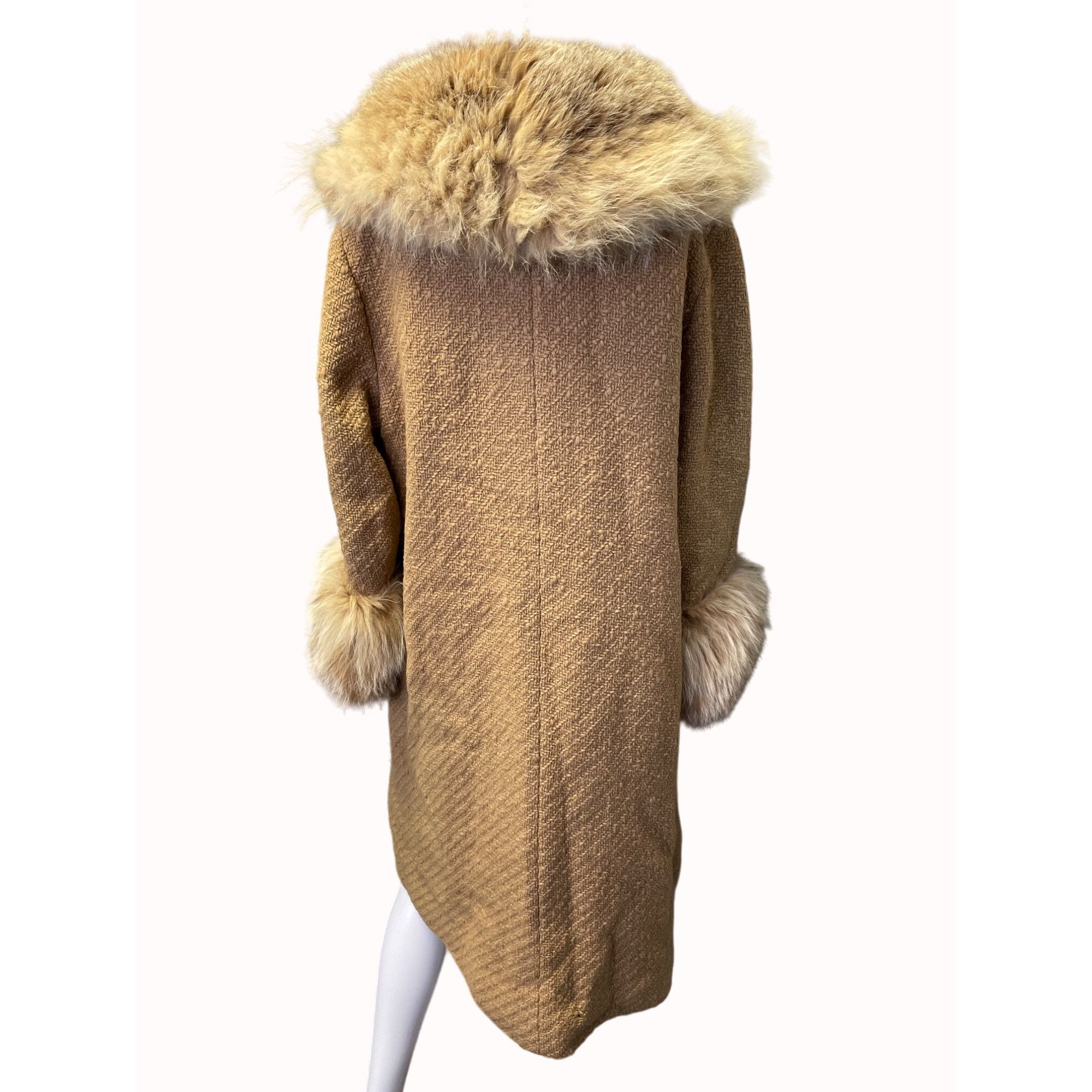 Other Vintage Union Made ILGWU Women's Tan Faux Fur/Wool Coat Size Size S / US 4 / IT 40 - 4 Thumbnail