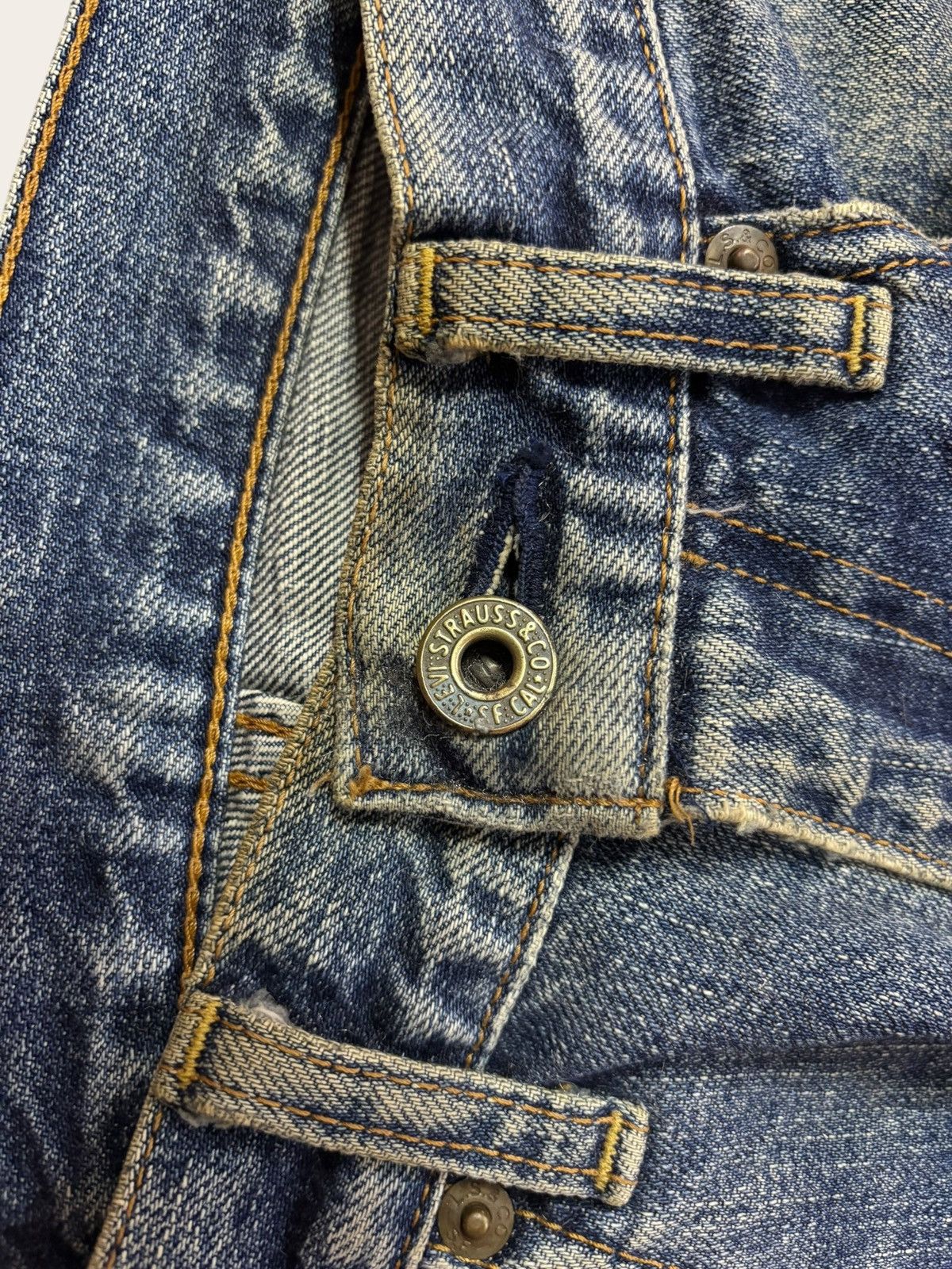 Levi's 90s Japan Levis Lot 503 Selvedge Yellow Faded Jeans Size US 28 / EU 44 - 9 Thumbnail