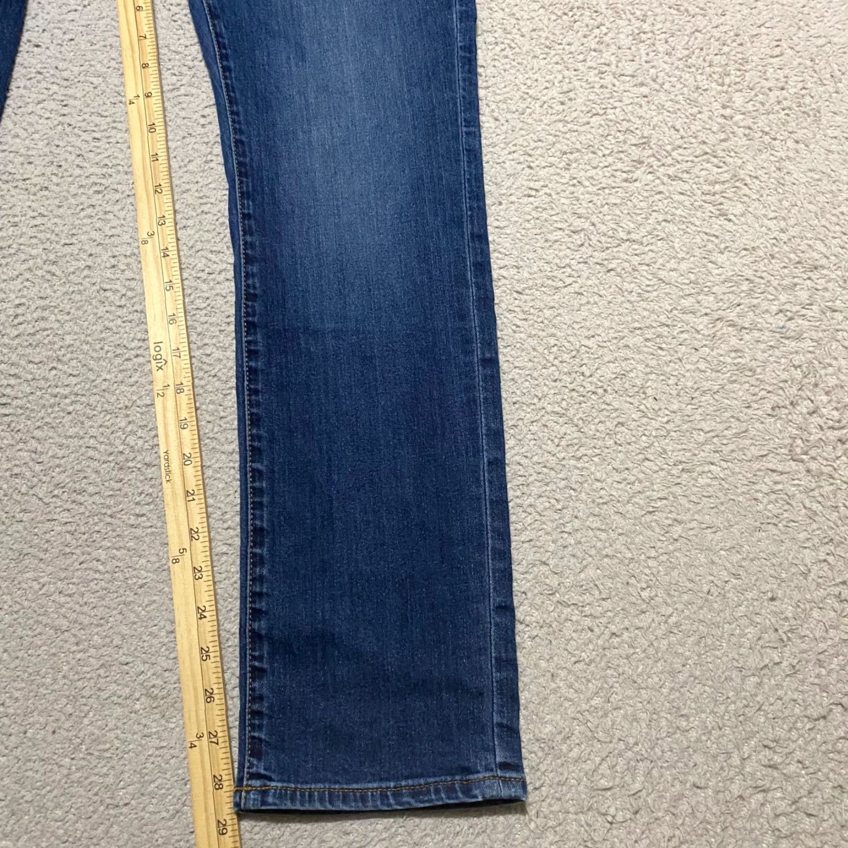 Gap Gap Jeans 29x30 Blue Denim Medium Wash Slim Straight Mid Rise Stretch Jeans Mens Regular 5-Pocket Blue 2101 Size US 29 - 6 Thumbnail