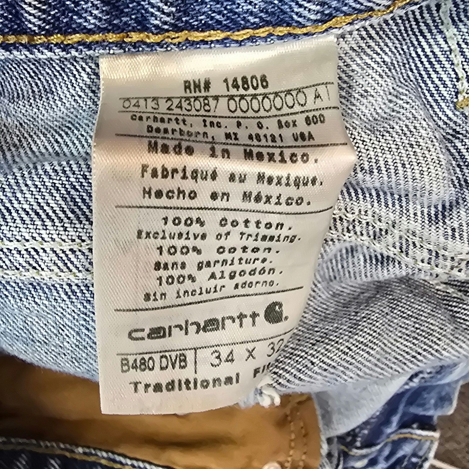 Carhartt Carhartt Traditional Fit Distressed Blue Denim Jeans 34/32 Size US 34 / EU 50 - 3 Thumbnail