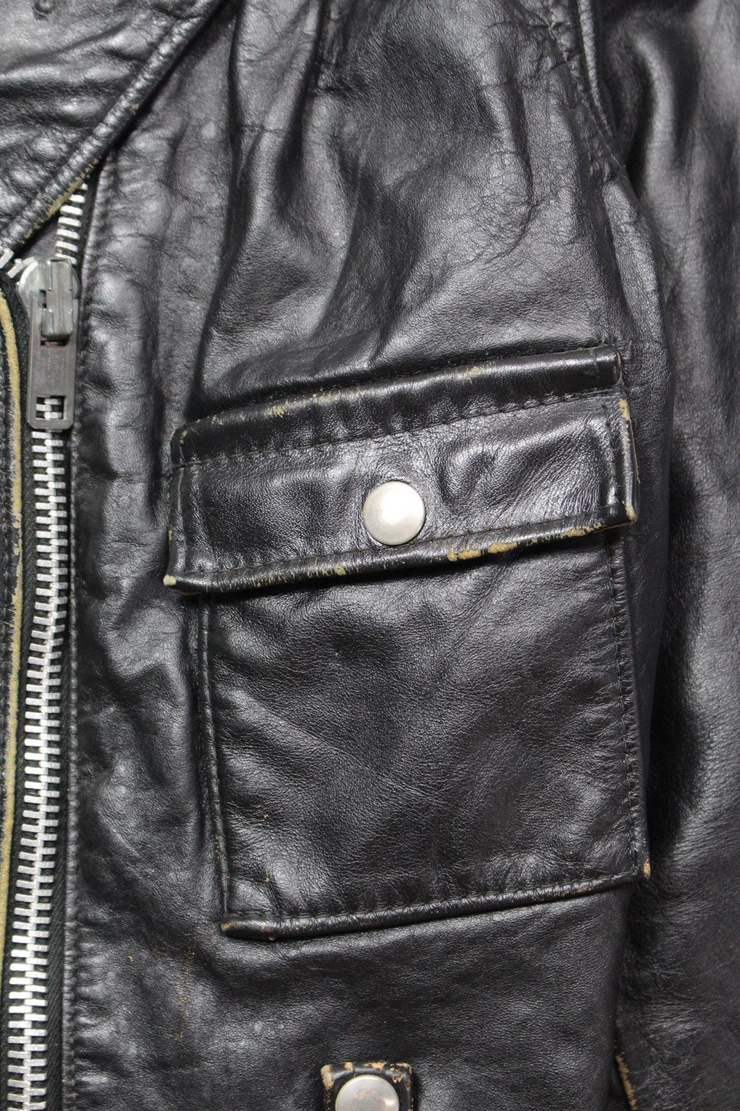 Vintage 1970S HARLEY DAVIDSON CYCLE QUEEN LEATHER BIKER JACKET Size S / US 4 / IT 40 - 9 Thumbnail