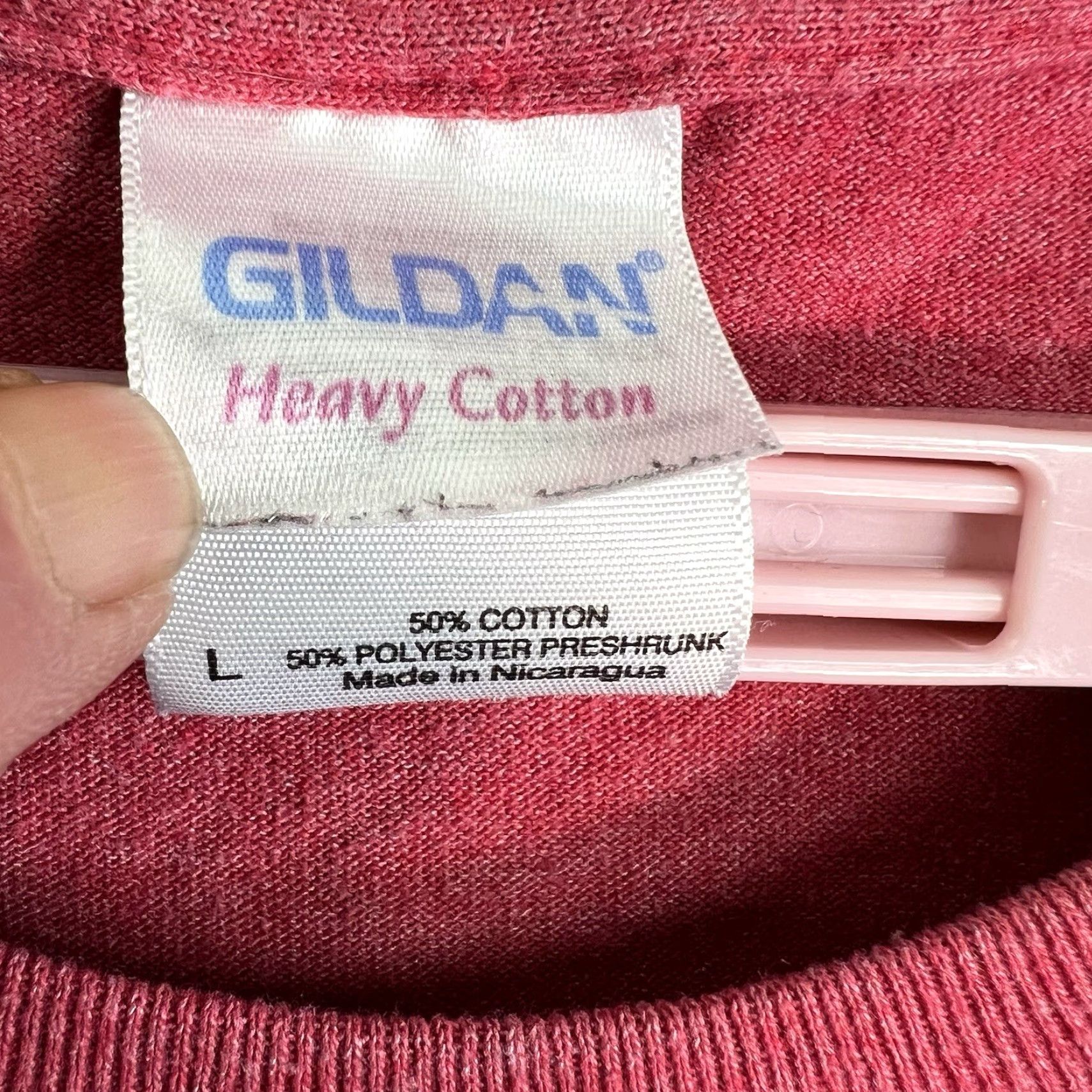 Gildan VTG Gildan Heavy Cotton T-Shirt Adult L Red Pizza Time 90s Retro Graphic Print Crew Neck Short Sleeve Mens Size US L / EU 52-54 / 3 - 4 Thumbnail