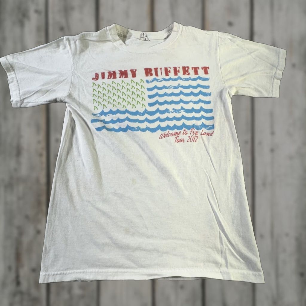 Anvil VINTAGE Jimmy Buffett Shirt Mens Small White Music Band Concert Tee 2012 Tour Fans Size US S / EU 44-46 / 1 - 1 Thumbnail