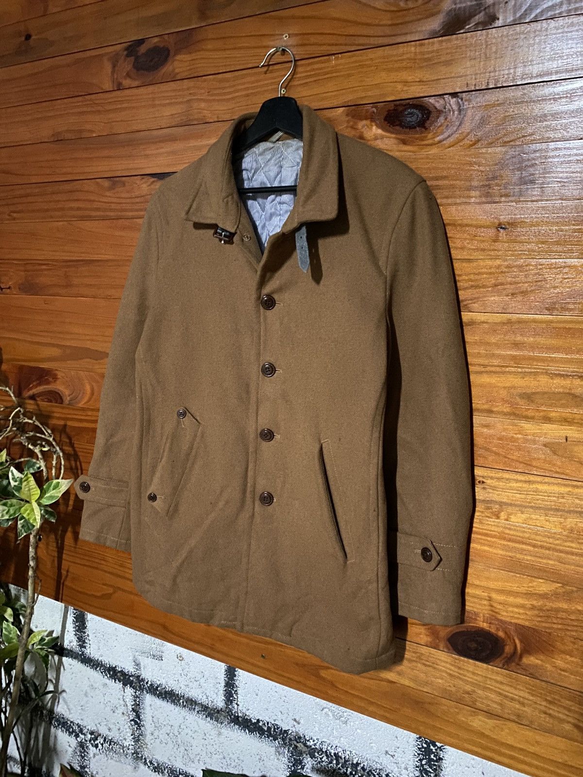 JUN MEN Junmen Brown Wool Blend Field Coat Classic Tailored Jacket Size US M / EU 48-50 / 2 - 5 Thumbnail
