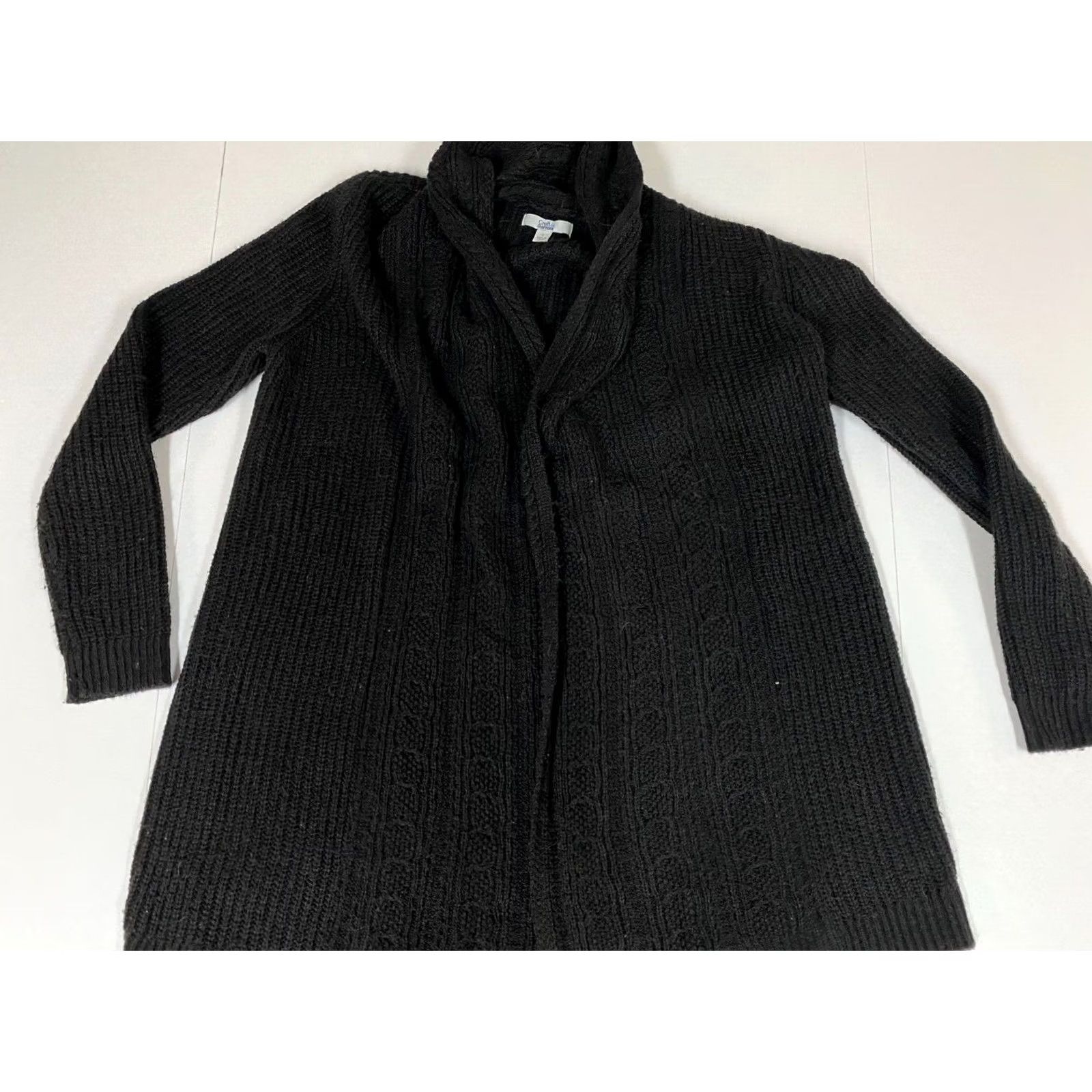 Croft & Barrow Croft & Barrow Cardigan Sweater Womens S Black Crew Neck Long Sleeve Embroidered Acrylic Knit Classic all seasons Size S / US 4 / IT 40 - 2 Thumbnail