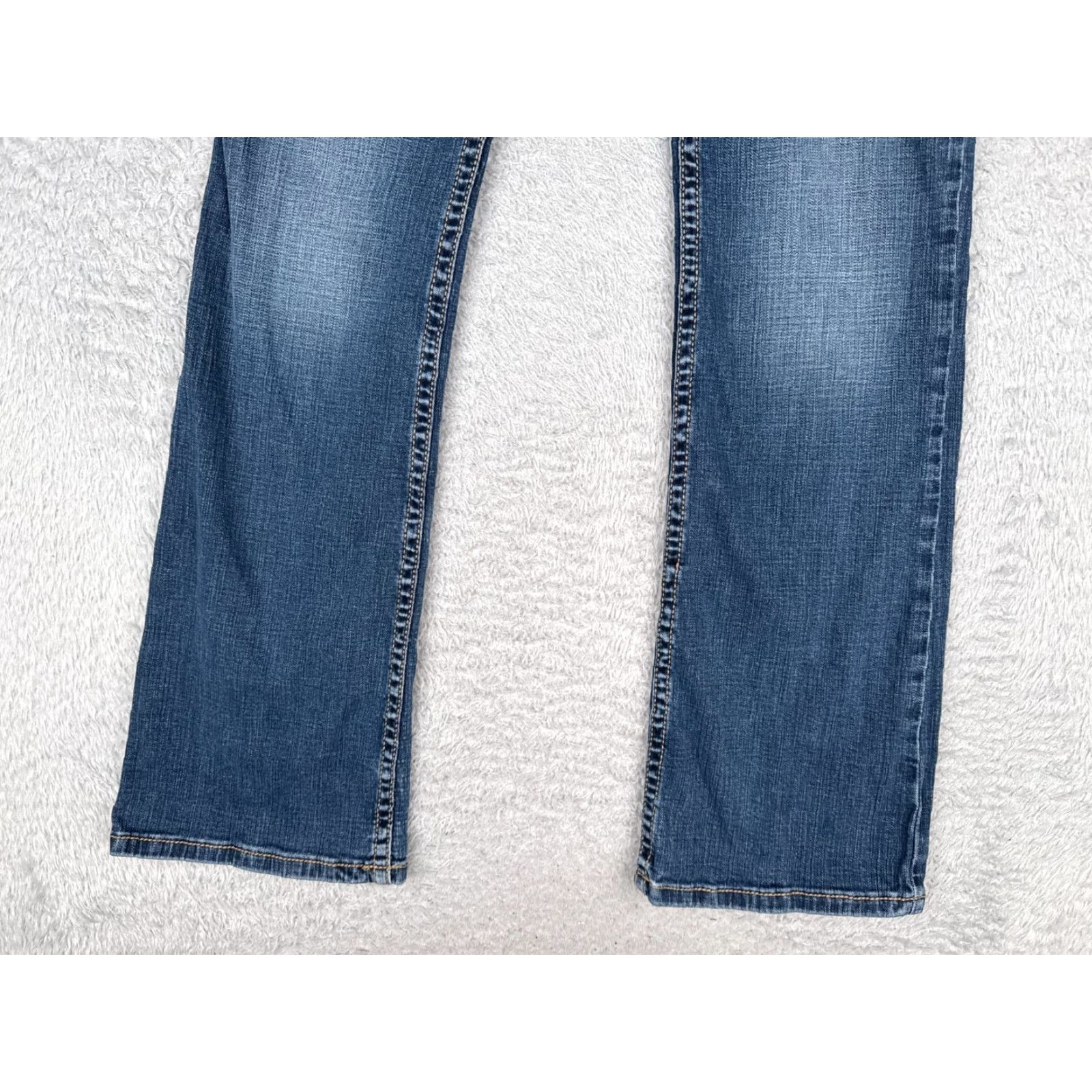 Shyanne Jeans Womens Bootcut 27 Blue Denim Embroidered Embellished Mid 27x31 Jeans Womens