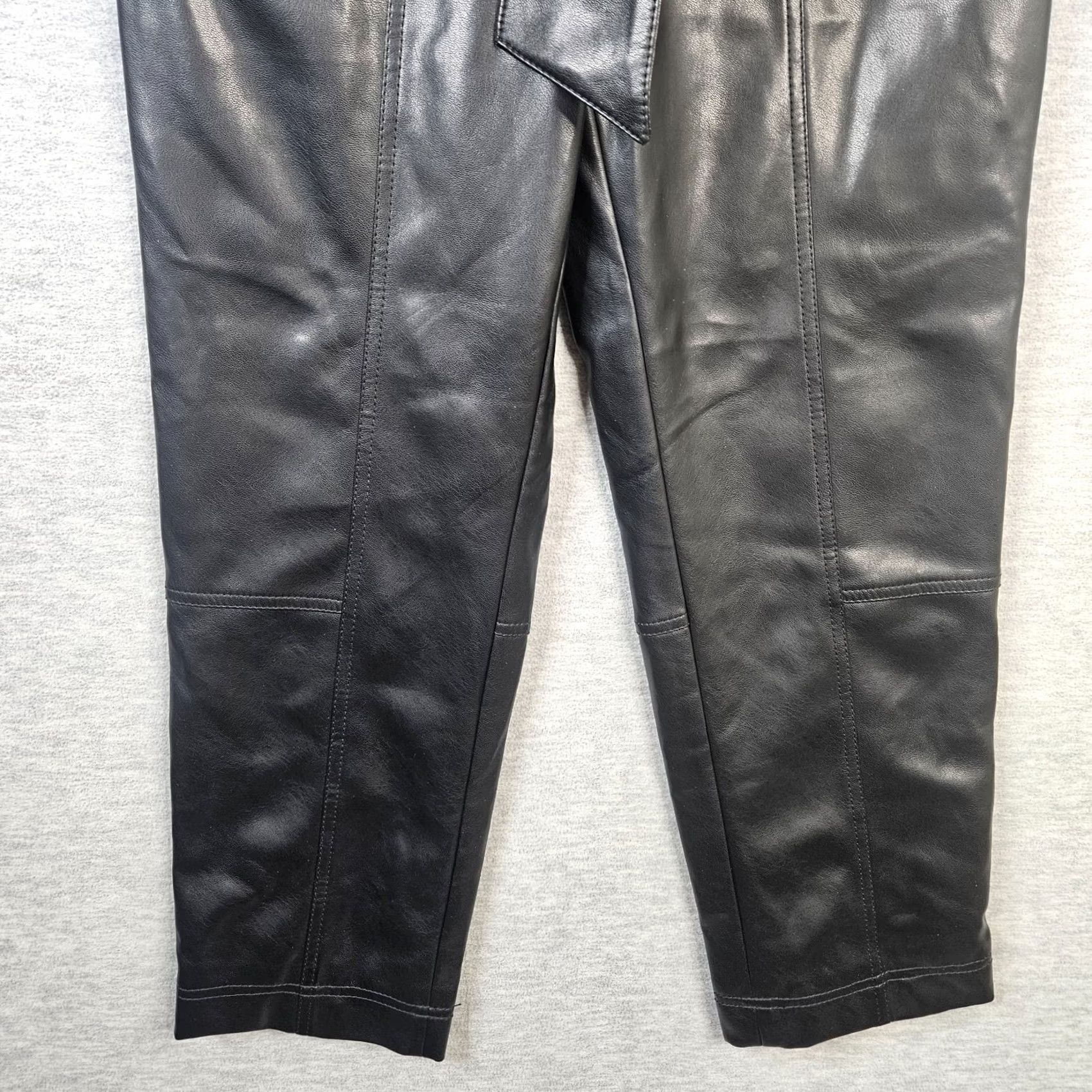 Jonathan Simkhai Jonathan Simkhai Faux Leather Belted Ankle Pants Pockets Straight leg Size 8 Black Women's Pants Slim Belted Front Pockets Casual Modern 8 Womens Size 30" / US 8 / IT 44 - 3 Thumbnail