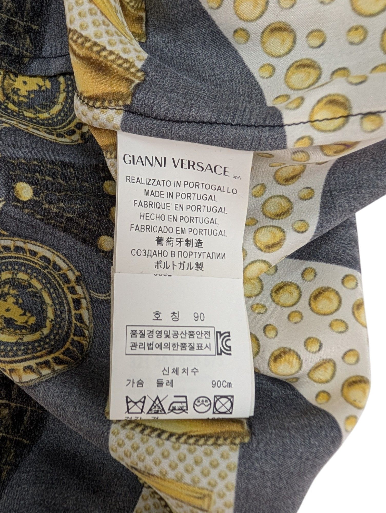 Versus Versace Black Signature Overall Print Silk Shirt Size S / US 4 / IT 40 - 9 Thumbnail