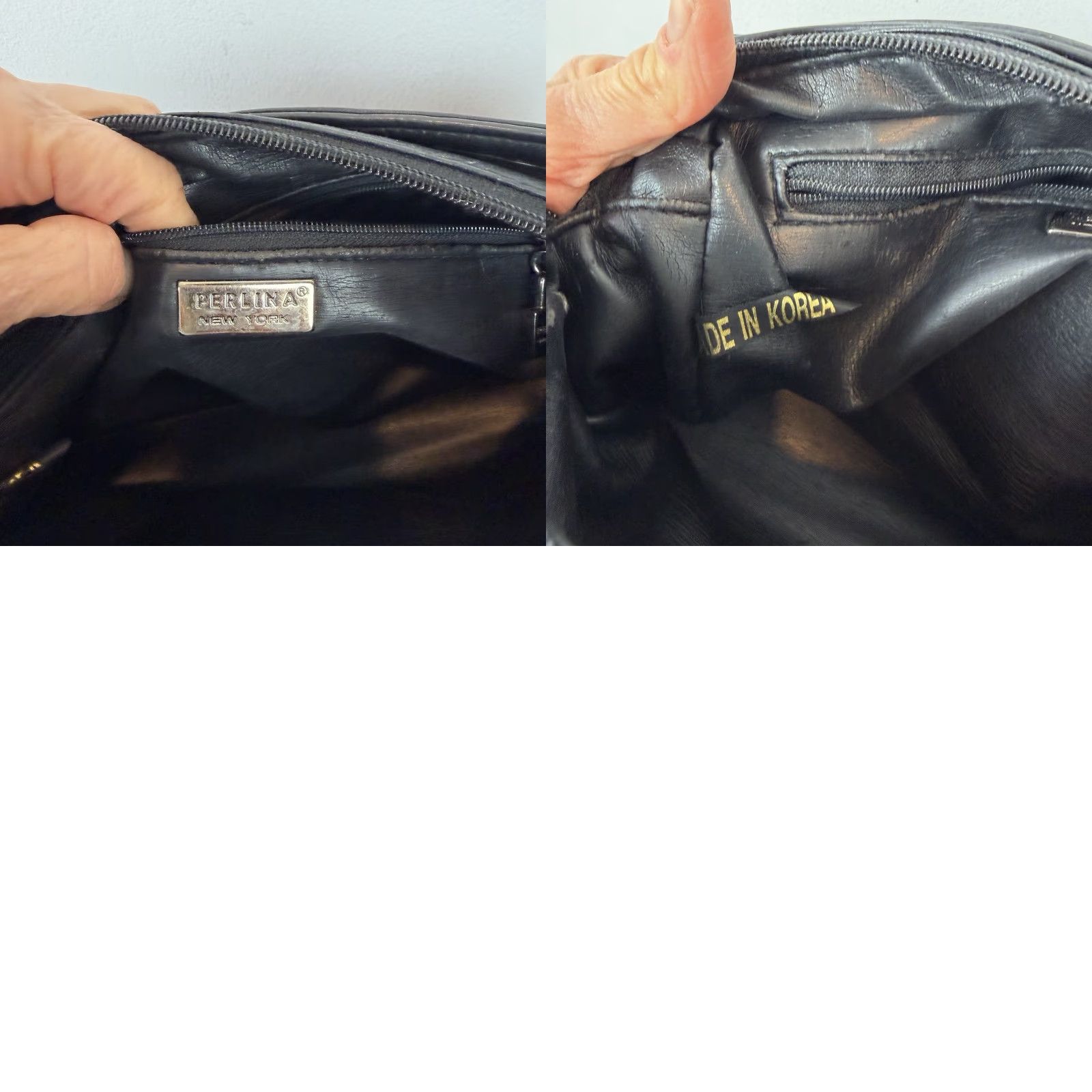 Vintage VINTAGE Perlina Leather Purse Shoulder Bag Black 90s Y2K Women Medium Leather Purse Shoulder Bag Vintage Style Mens Womens Girls Size ONE SIZE - 9 Thumbnail