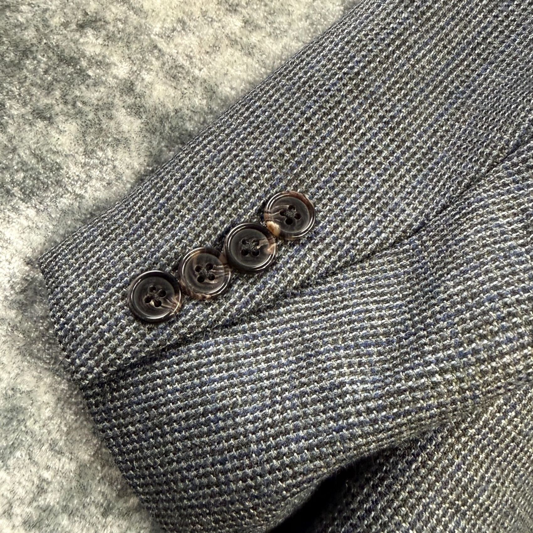 Ralph Lauren Ralph Lauren Blazer Jacket Mens 52R Blue Wool Single-Breasted Notch Lapel 2-Button 4-Button Sleeve Double-Vented 52 Big & Tall Wool Blazer Size 52R - 4 Thumbnail
