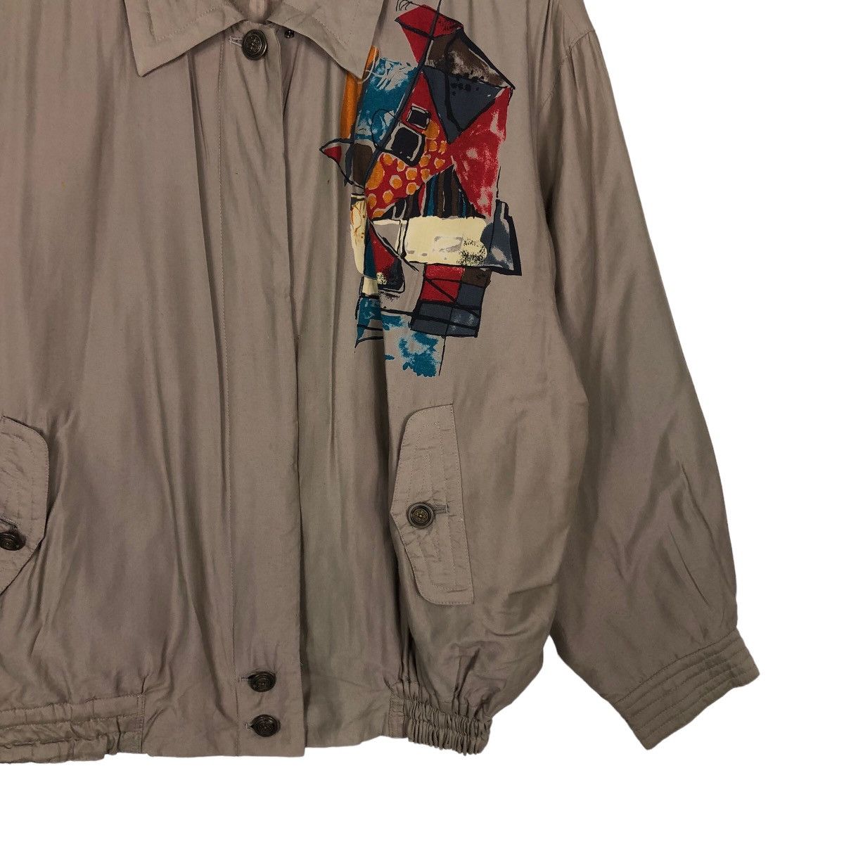Japanese Brand Vintage Bomber Jacket Rose Sylvie Art Big Logo Issey Miyake Size US M / EU 48-50 / 2 - 5 Thumbnail