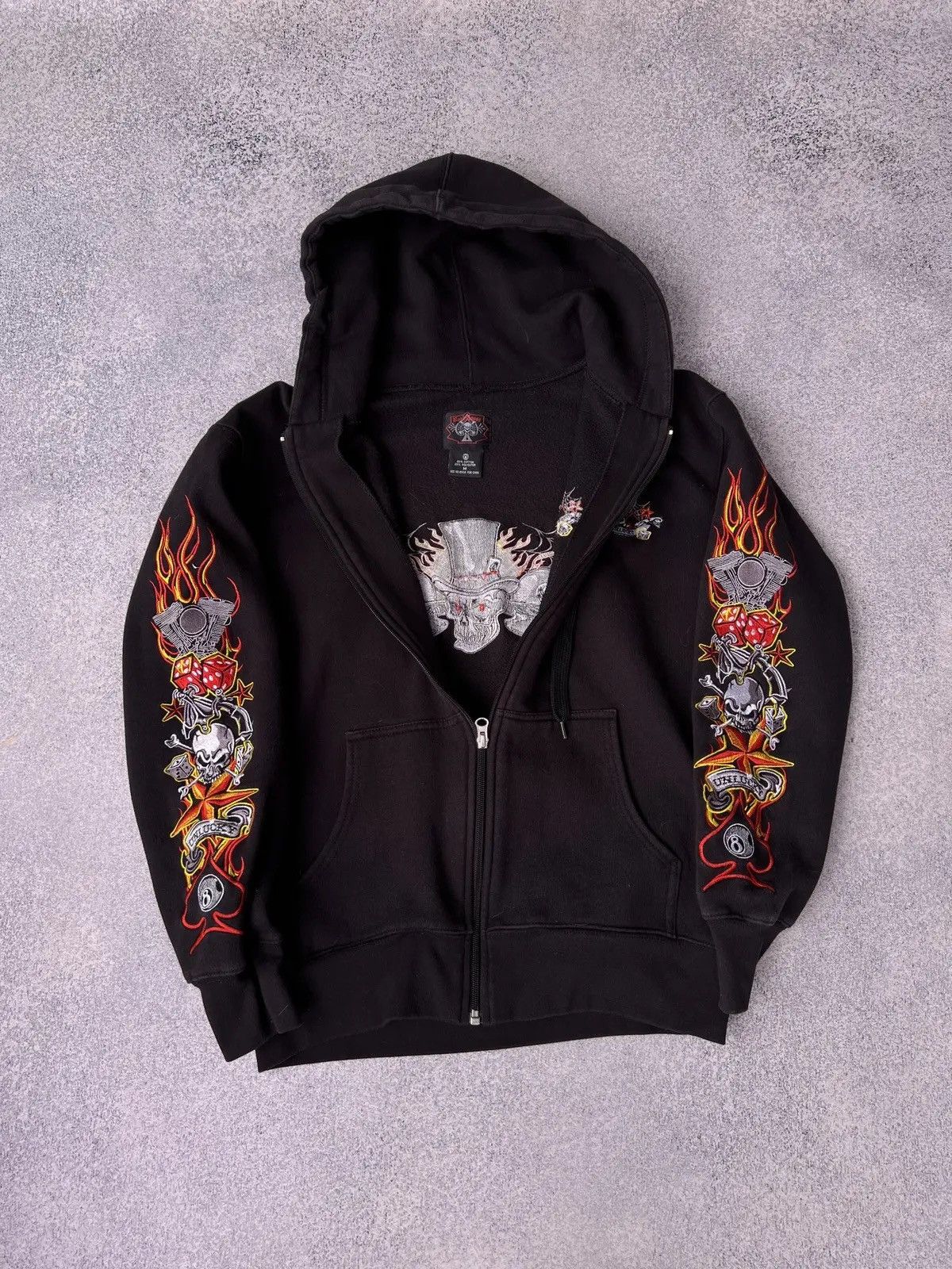 Japanese Brand × Vintage Vintage Lucky Unlucky Ed Hardy Style Women’s zip hoodie Size M / US 6-8 / IT 42-44 - 8 Thumbnail
