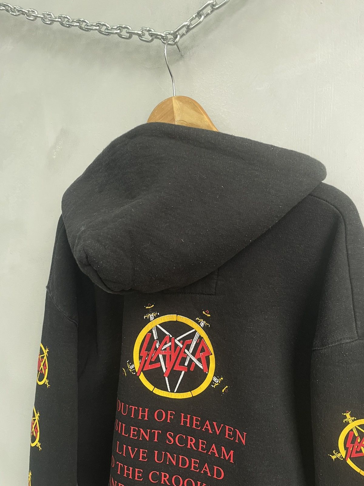 Slayer Rare 90s Slayer boxy rock hoodie opium overprint Size US XL / EU 56 / 4 - 9 Thumbnail