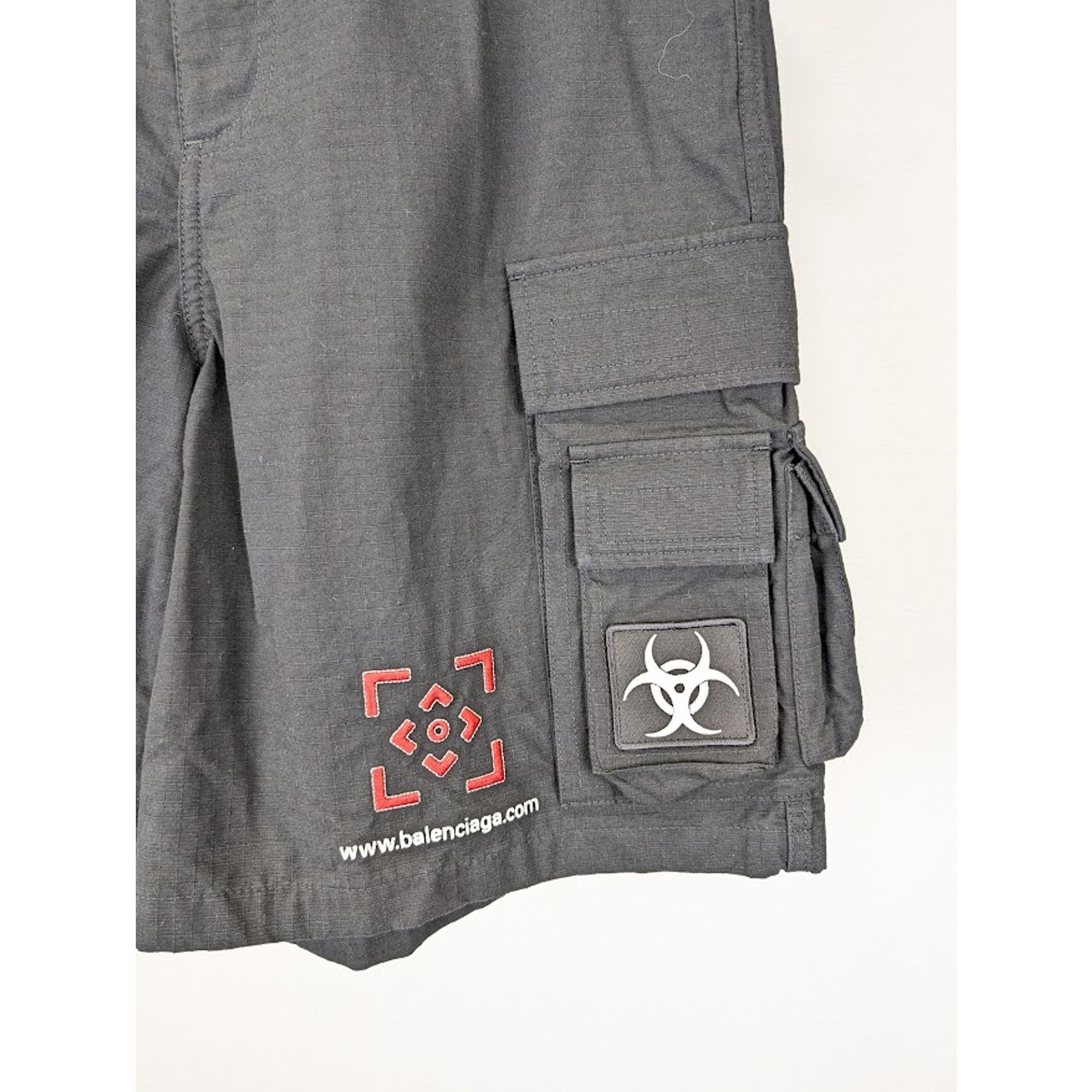 Balenciaga o1rshd1 Cotton Ripstop Gamer Shorts in Black Size US 32 / EU 48 - 8 Thumbnail