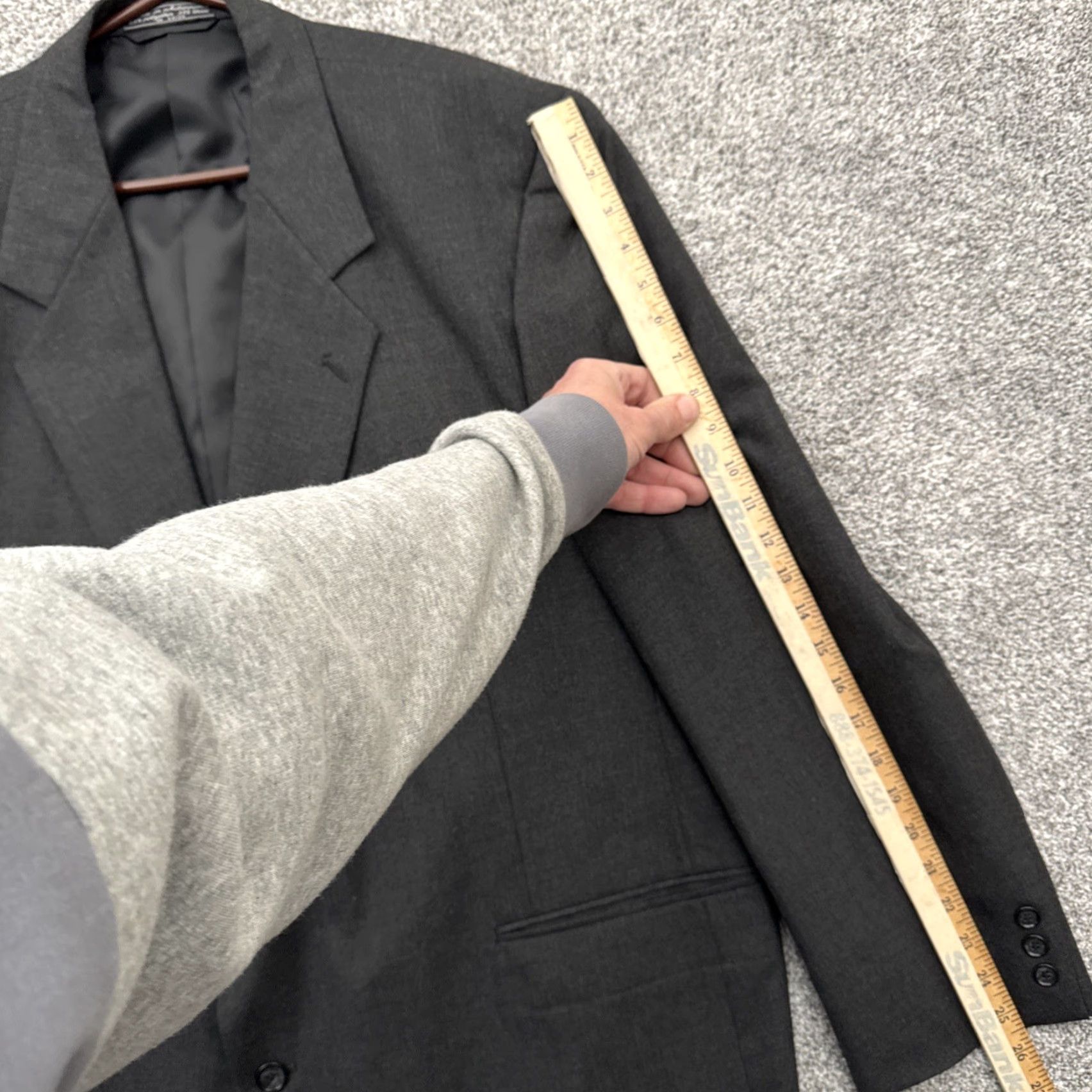 Vintage Bert Pulitzer Blazer Mens 44L Single Breasted Office Business Wear Jacket Coat Gray Notch Lapel 3-Button Ventless Regular Size 44 (Jacket) Mens Size 44R - 4 Thumbnail