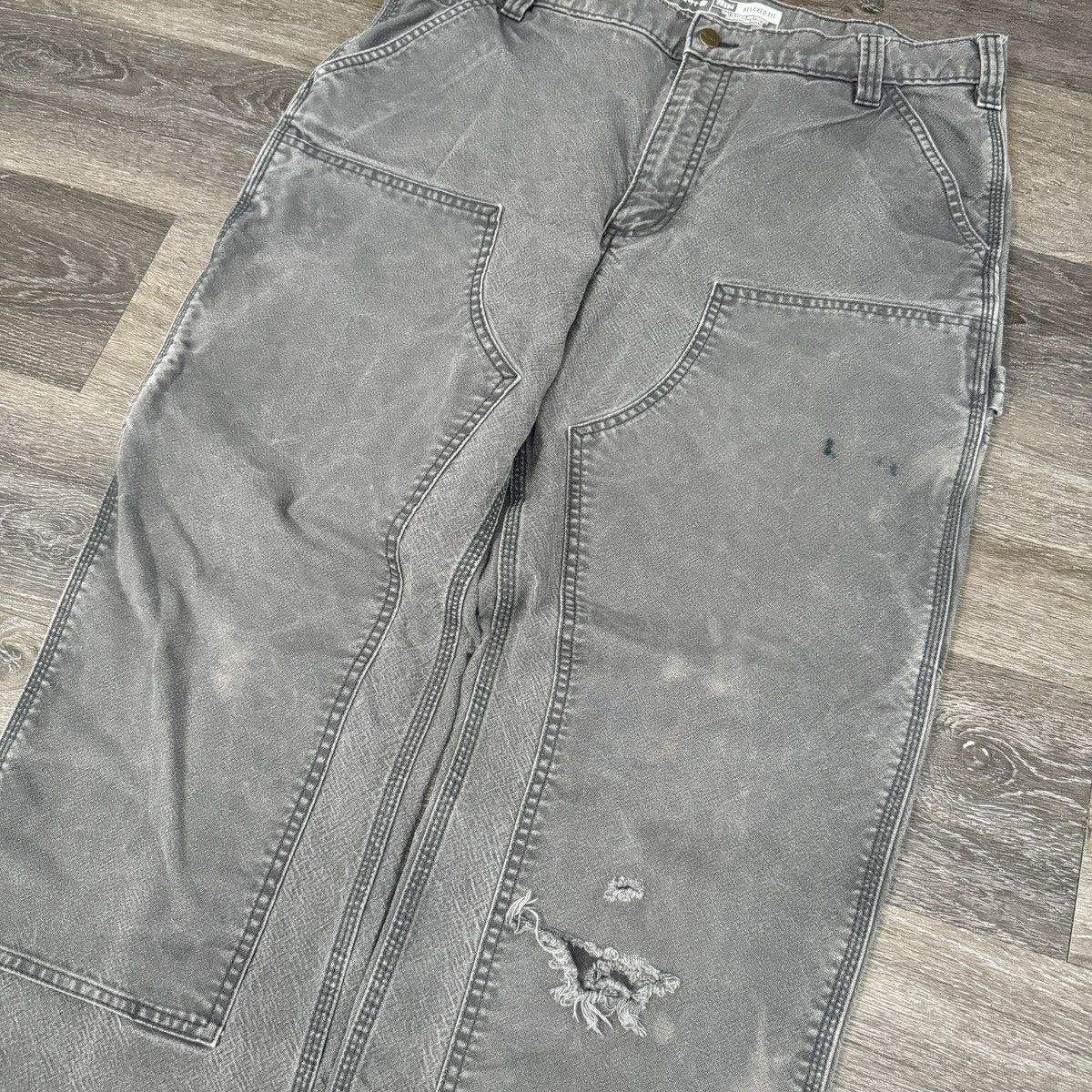 Carhartt × StraightFaded × Vintage Vintage Y2K Carhartt faded and worn double knee wide leg pan Size US 36 / EU 52 - 4 Thumbnail