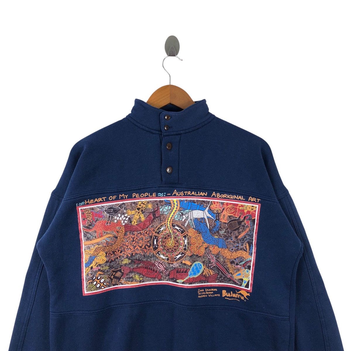 Vintage Vintage ART BULURRU AUSTRALIA Artist Half Button Sweatshirt Size US S / EU 44-46 / 1 - 2 Thumbnail