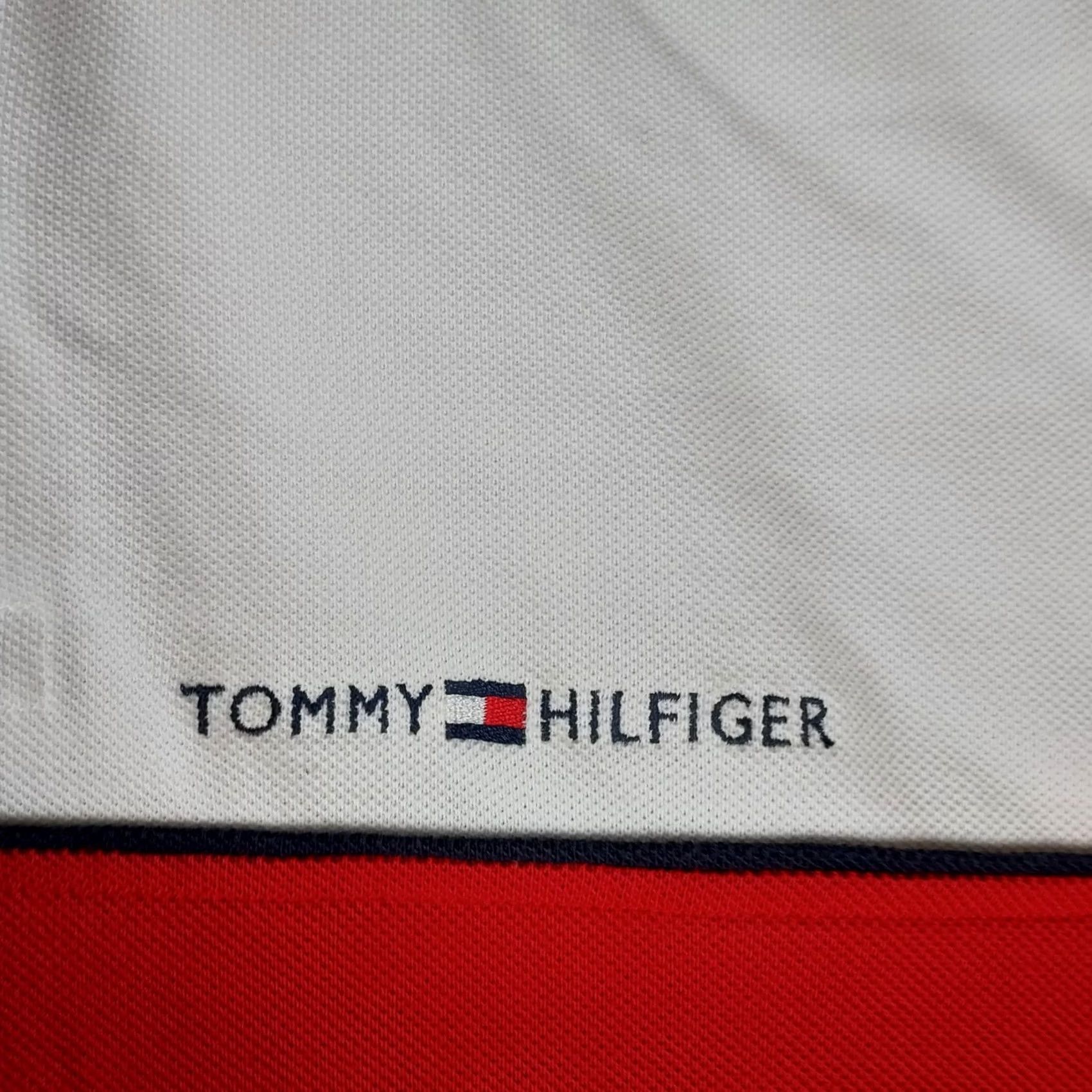 Tommy Hilfiger Tommy Hilfiger Polo Shirt Colorblock 100% Cotton Short Sleeve Men’s Medium White Red Navy Logo Size US M / EU 48-50 / 2 - 4 Thumbnail
