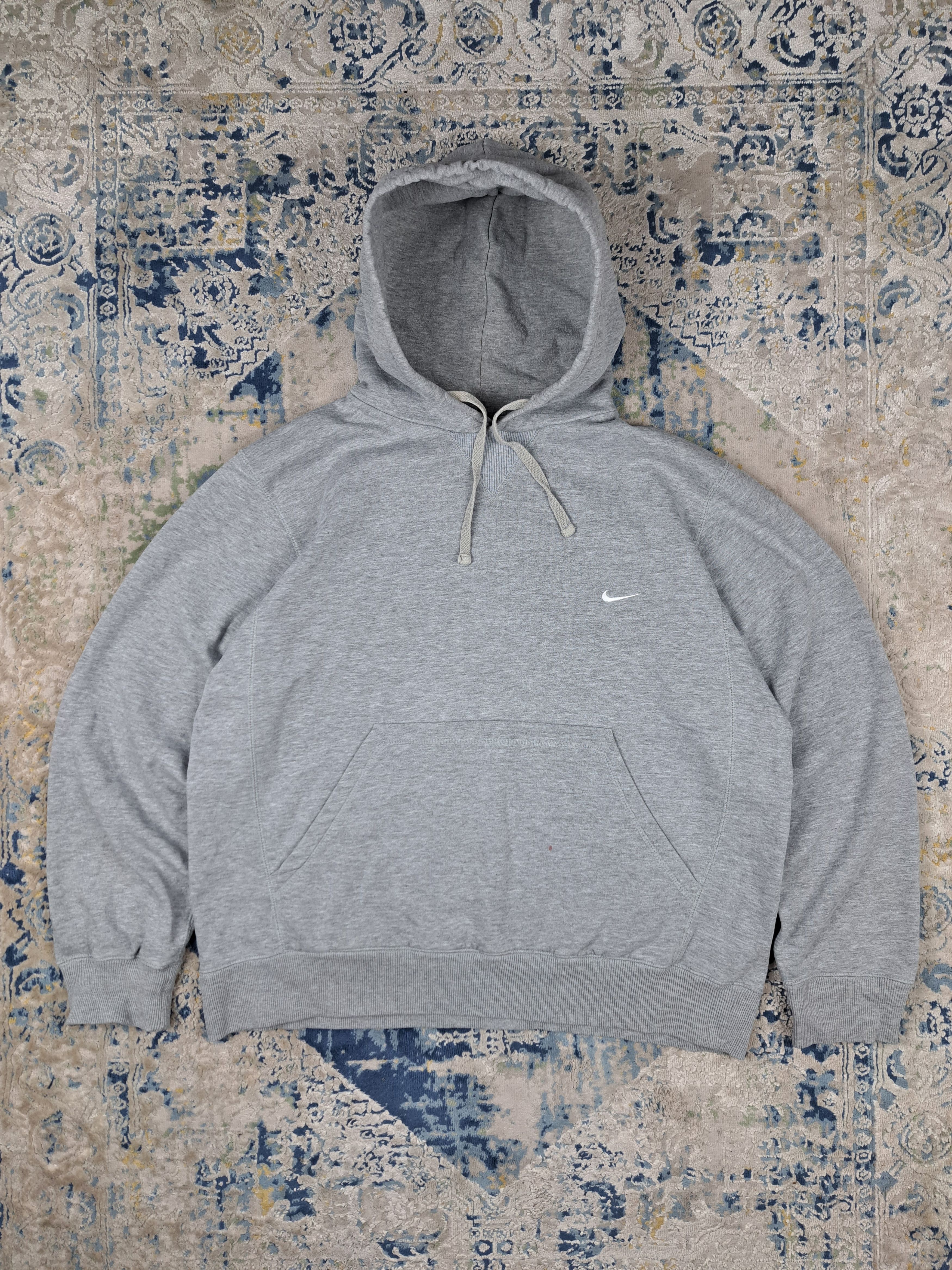 Nike VTG 00s Nike Mini Swoosh Boxy Basic Hoodie y2k Grey Size US L / EU 52-54 / 3 - 1 Thumbnail