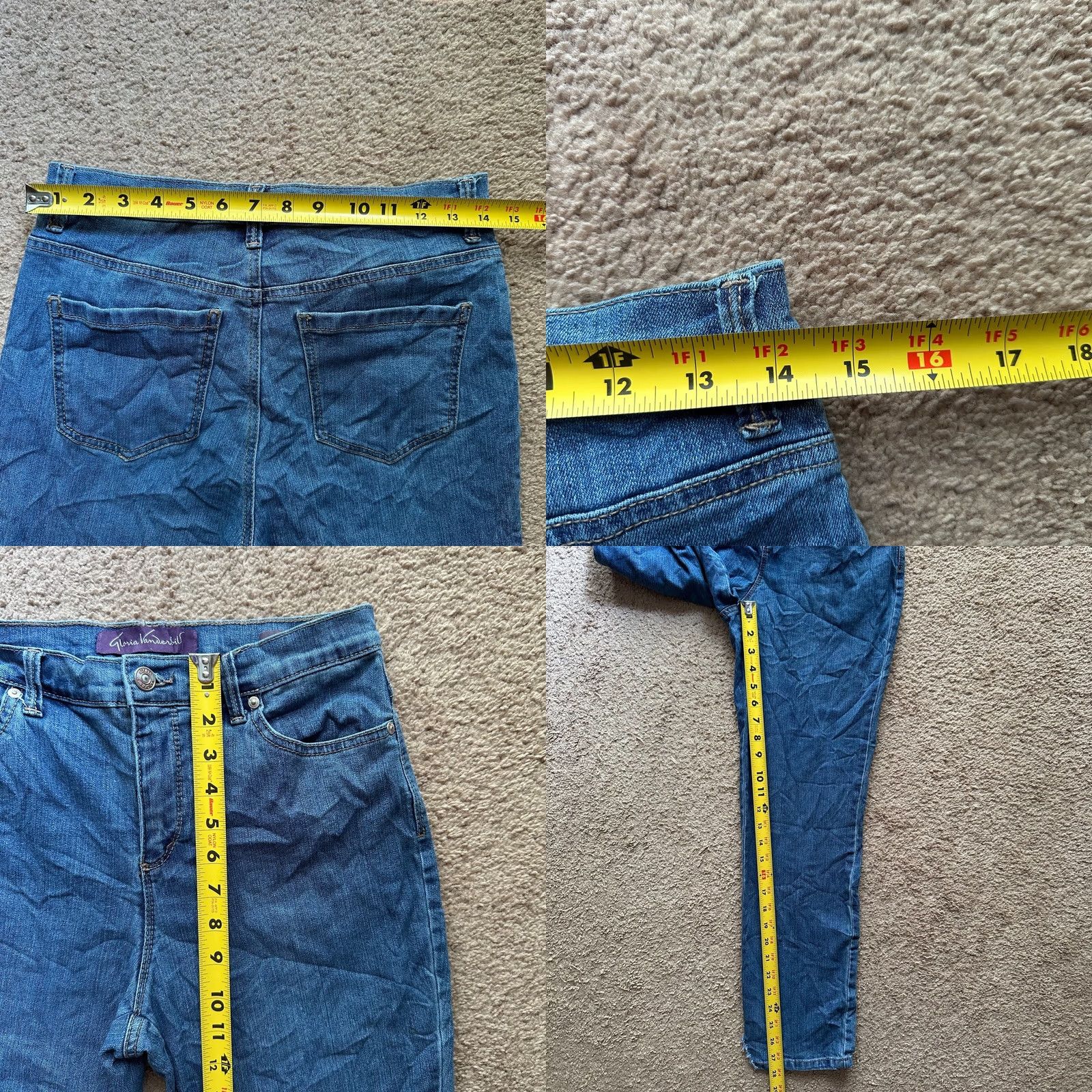 Gloria Vanderbilt Gloria Vanderbilt Jeans Womens 8 Petite Mid Rise Blue Denim Skinny Amanda Size 30" / US 8 / IT 44 - 8 Thumbnail