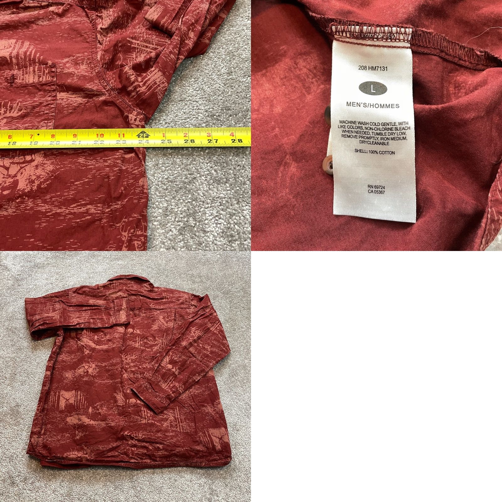 Vintage Columbia River Lodge Shirt Mens Large Red Long Sleeve Collared Pocket Hunting Size US L / EU 52-54 / 3 - 8 Thumbnail