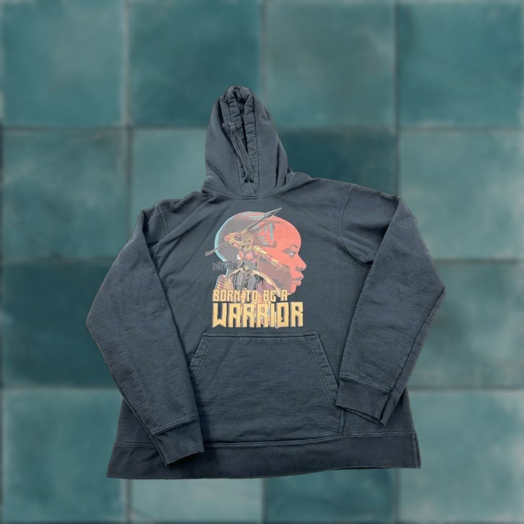Vintage VINTAGE Marvel Black Panther Hoodie Sweatshirt Adullt Medium Black Okoye Warrior Size US M / EU 48-50 / 2 - 1 Thumbnail