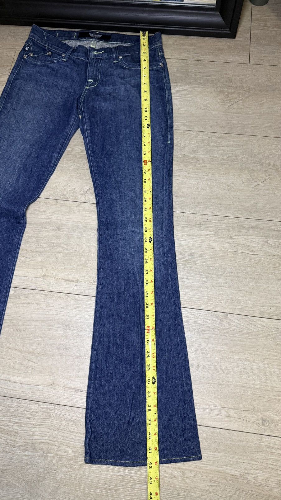 Rock & Republic Y2K 2000s Rock & Republic Kurt Embroidered Flared Denim Jean Size 28" / US 6 / IT 42 - 8 Thumbnail