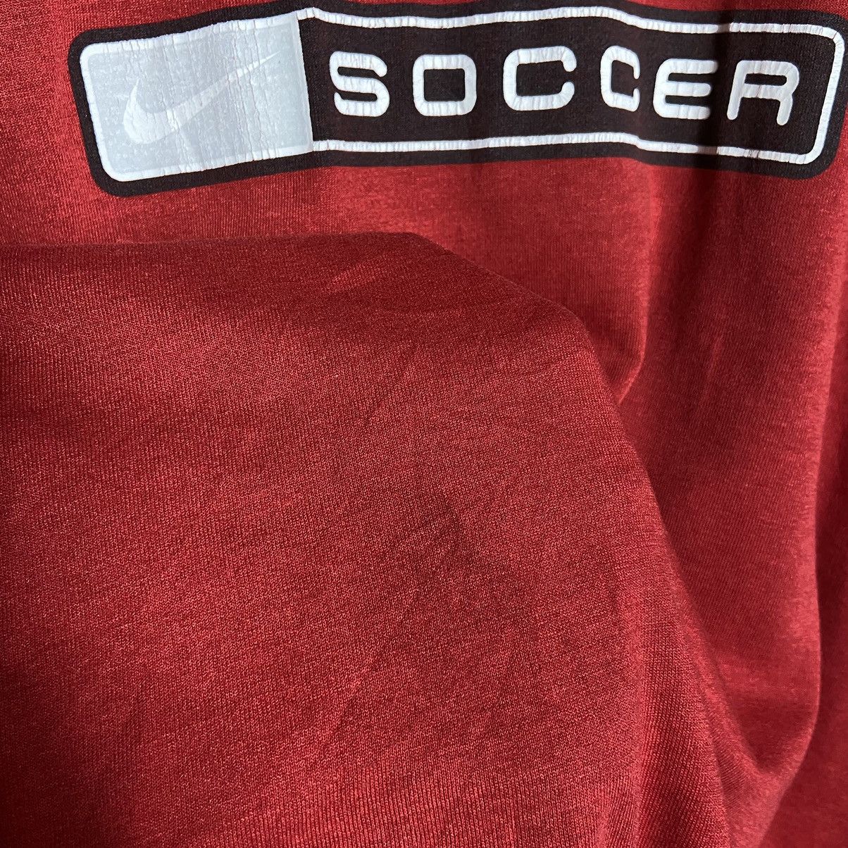 Nike × Vintage Vintage 90s Nike Swoosh Soccer Box Logo Tee Size US L / EU 52-54 / 3 - 7 Thumbnail