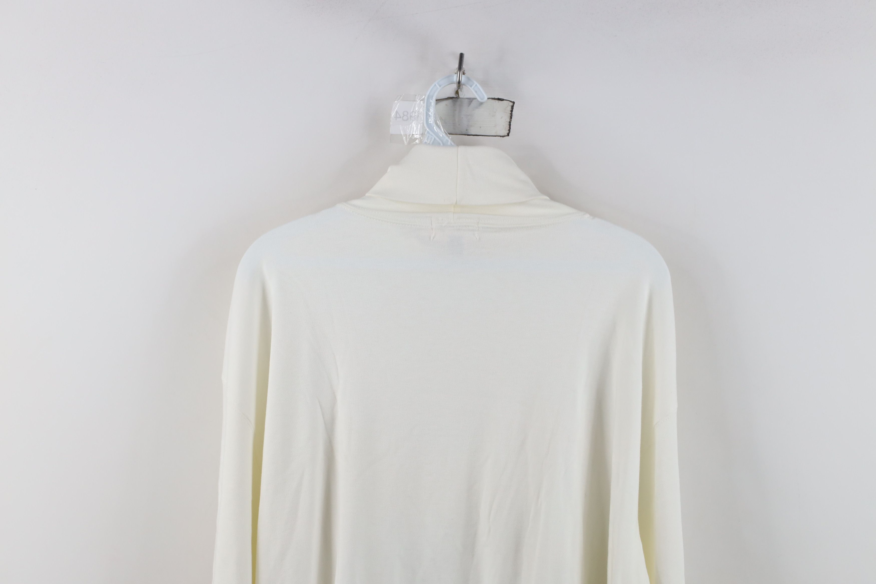 J.Crew Vintage 90s J Crew Soft Cotton Knit Turtleneck T-Shirt White Size US XL / EU 56 / 4 - 10 Thumbnail