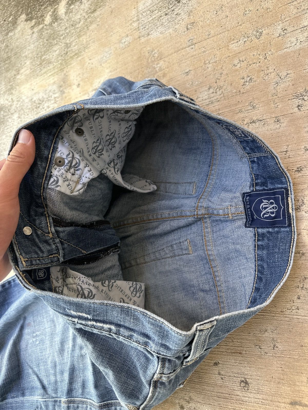Rock & Republic Y2k 2000s Baggy Blue Rock & Republic Wideleg Jeans Size US 32 / EU 48 - 6 Thumbnail