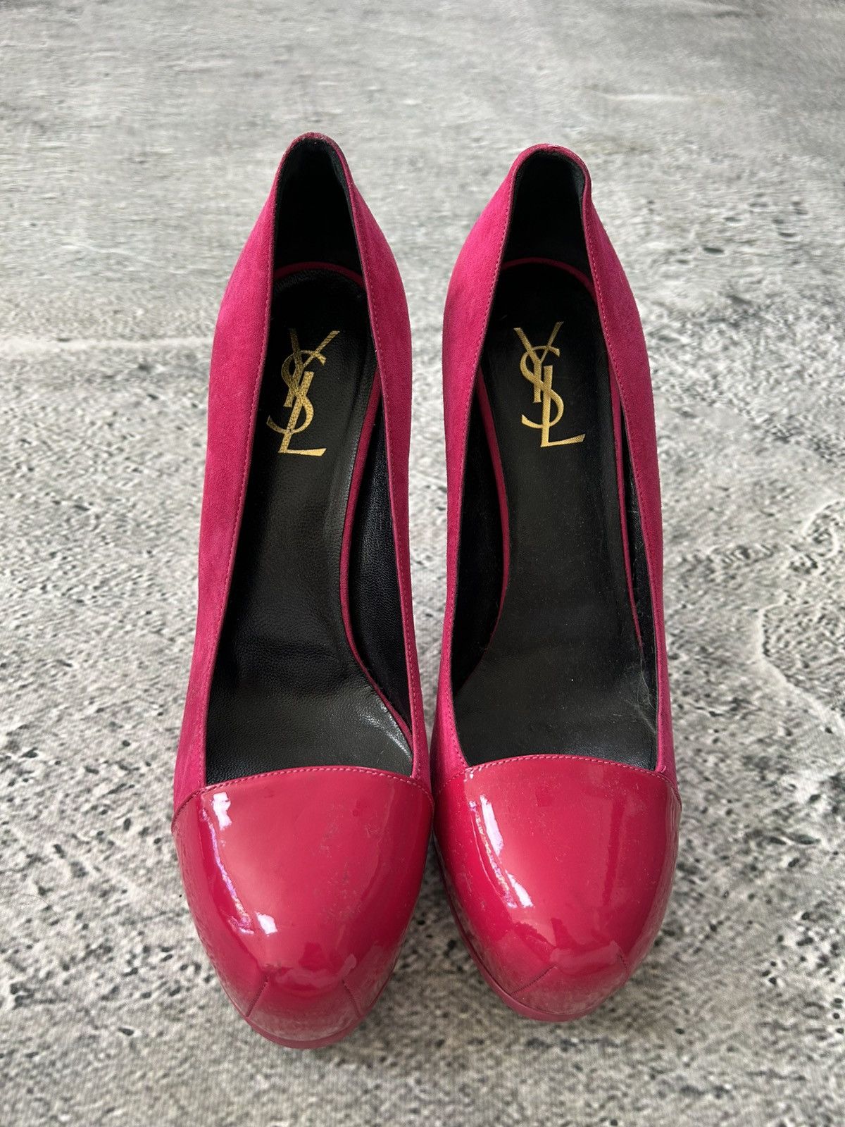 Saint Laurent Paris Saint Laurent Paris Tribute 2 High Heels Fushia Pink Suede Size US 9 / IT 39 - 2 Thumbnail