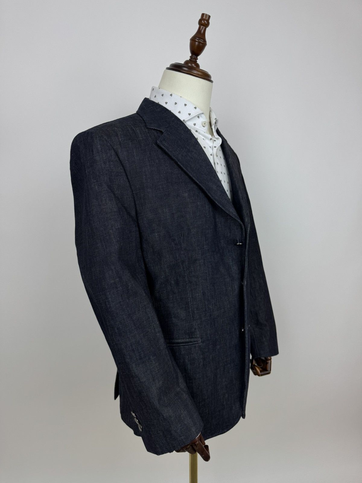 Other Denim Bespoke blue blazer indigo denim sports jacket Size 46R - 4 Thumbnail