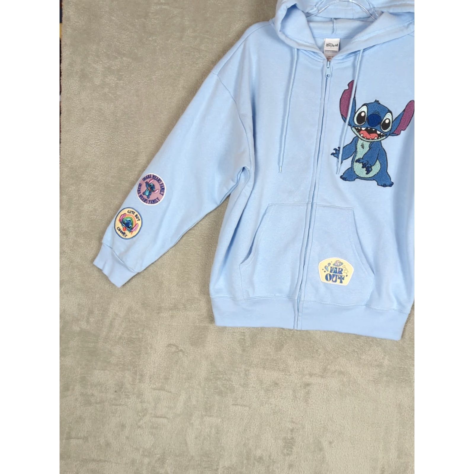 Disney VINTAGE? No. Disney STITCH Women’s Blue Full Zip Character Sweatshirt Hoodie L Jacket Size L / US 10 / IT 46 - 2 Thumbnail