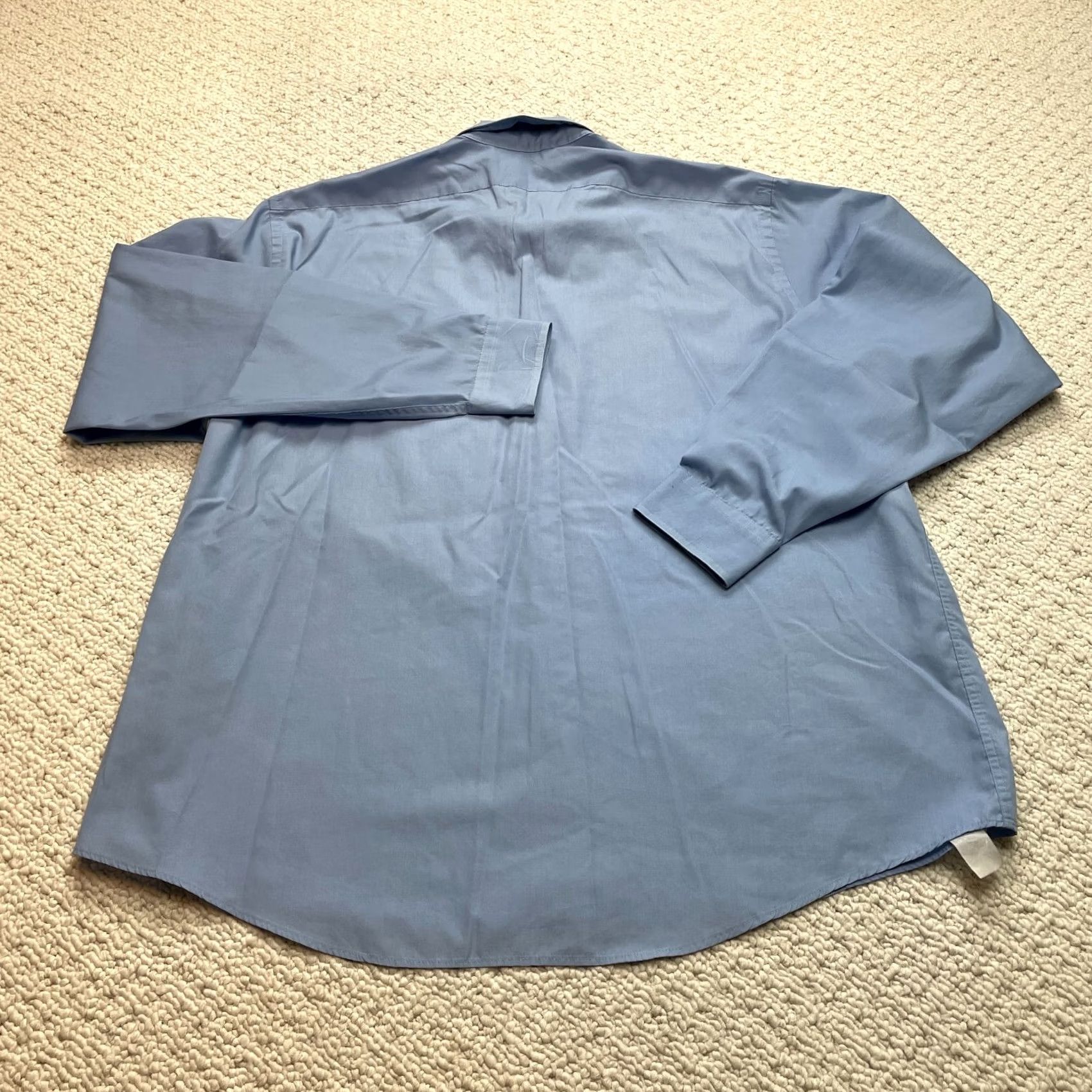 Arrow VINTAGE Arrow Button-Down Shirt Mens 2XL Light Blue Solid Long Sleeve Polin Size US XXL / EU 58 / 5 - 7 Thumbnail