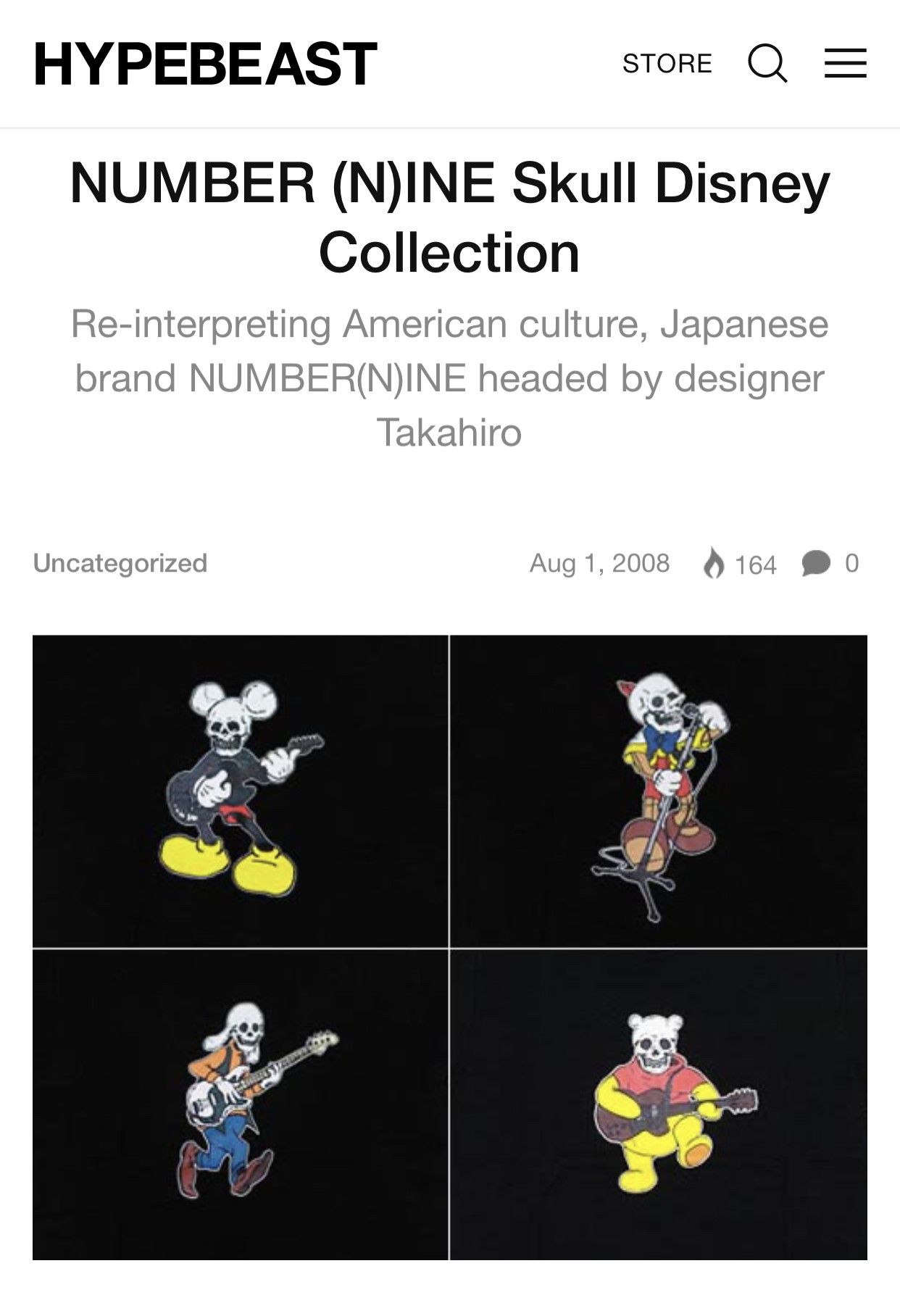 Disney × Number (N)ine RARE🔥SS08 NUMBER (N)INE SKULL DISNEY COLLECTION TEE Size US M / EU 48-50 / 2 - 12 Thumbnail