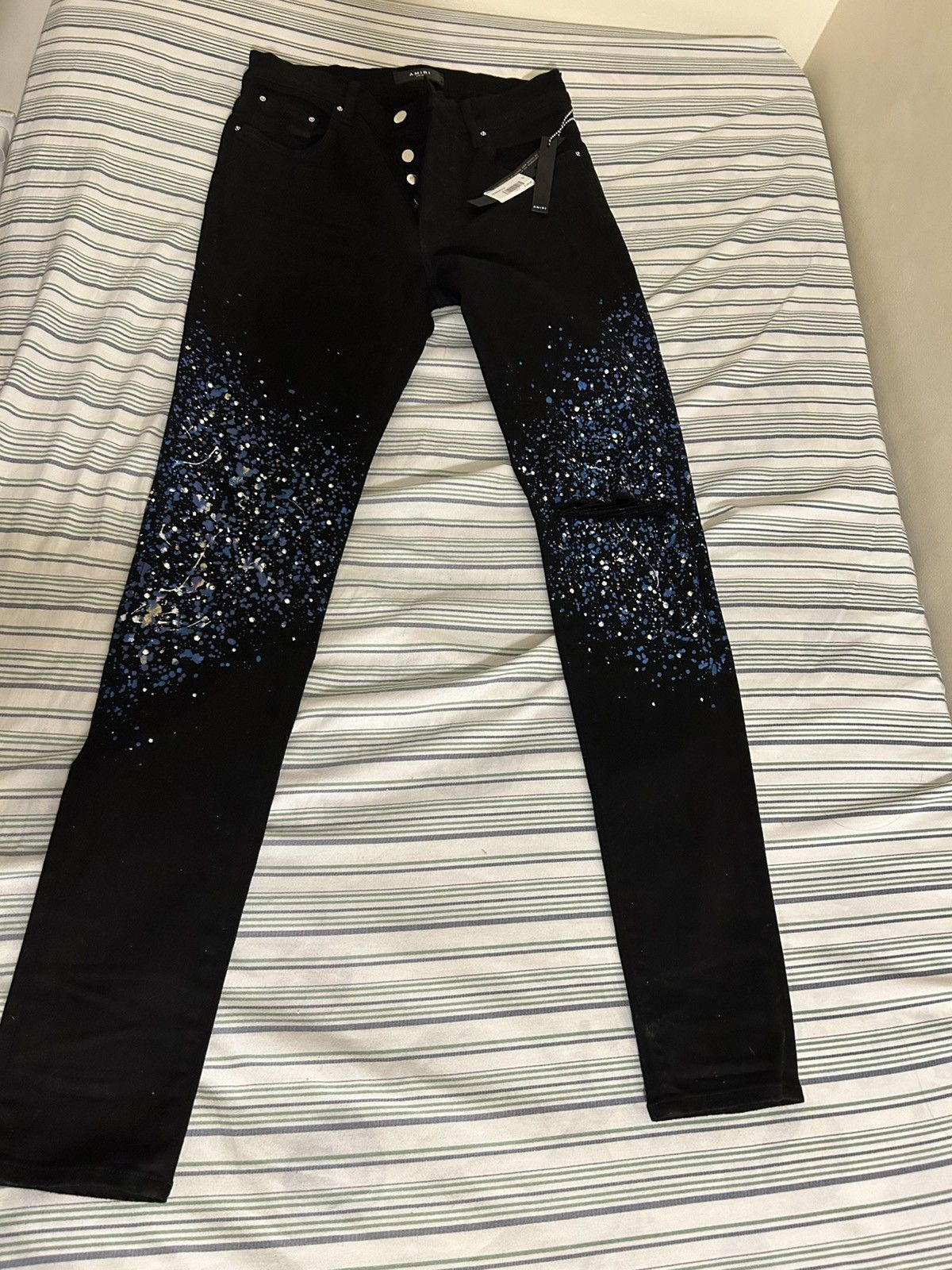 Amiri AMIRI crystal painter Jean black Size US 33 - 2 Thumbnail