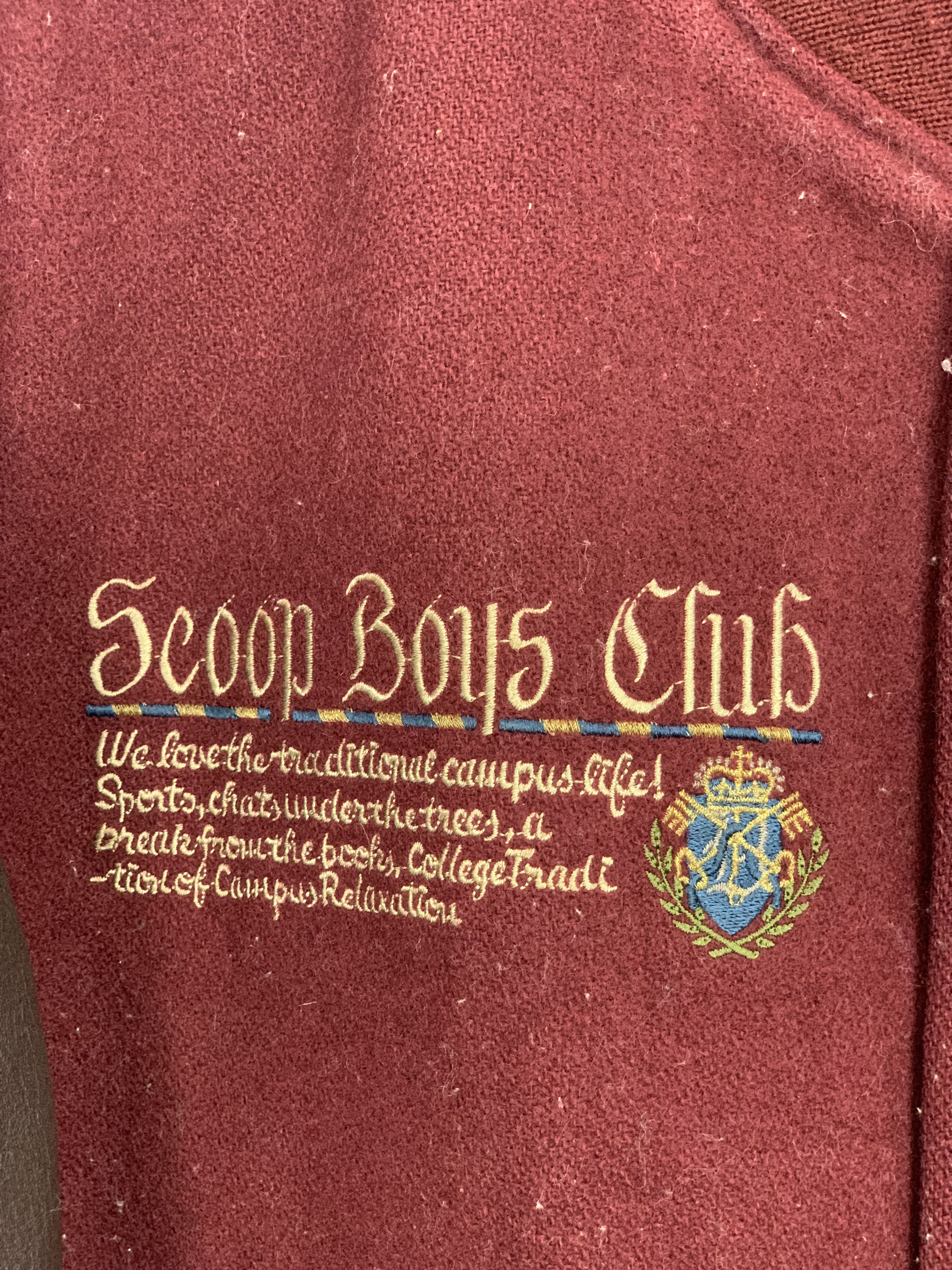 SCOOP Vintage 80s Scoop Boys Sleeve Leather Varsity Red V0456 Size US L / EU 52-54 / 3 - 9 Thumbnail