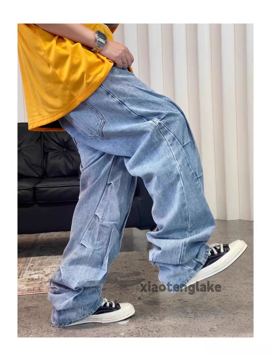 Jean xz distressed washed faded loose baggy hiphop jeans Size US 32 / EU 48 - 1 Thumbnail