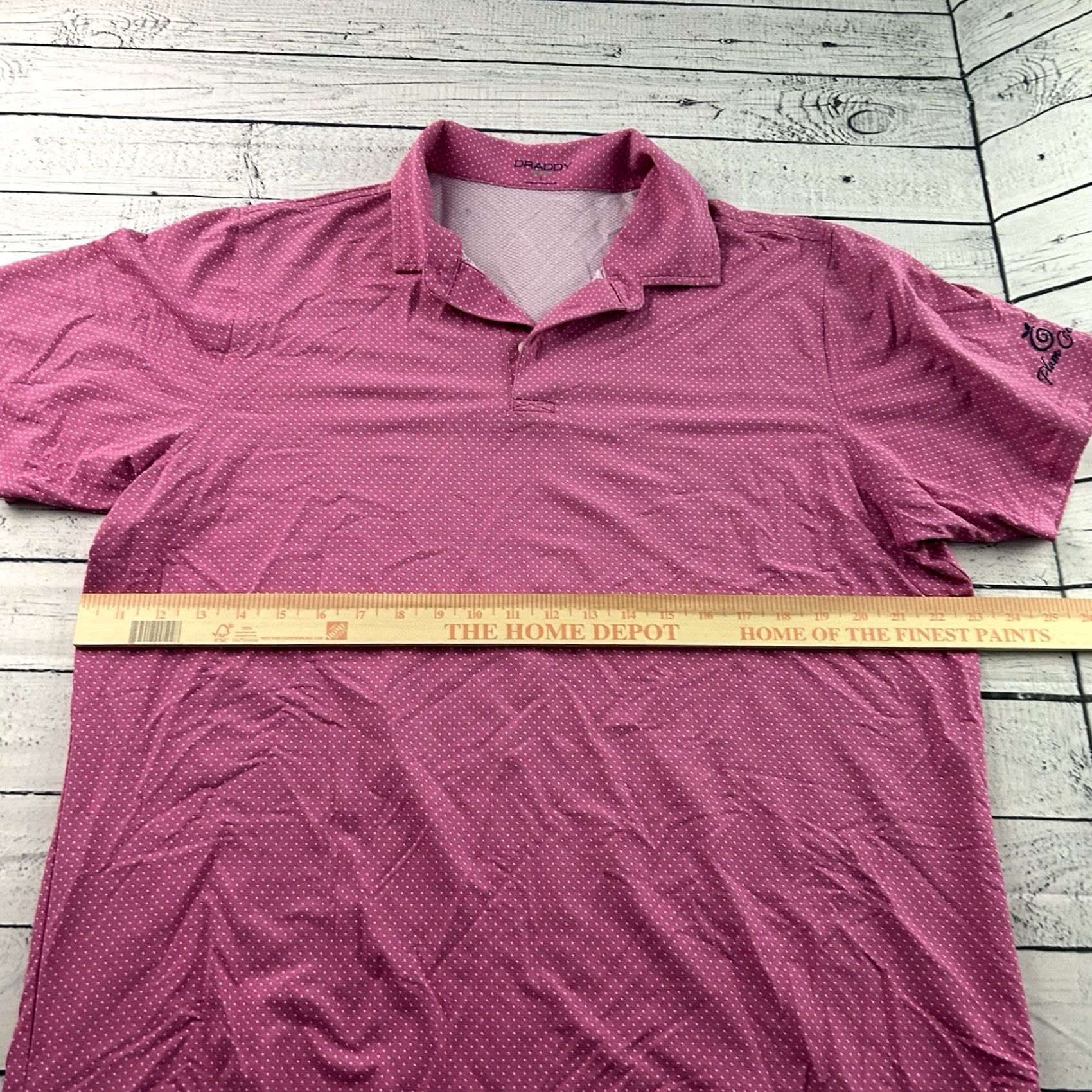 Vintage B Draddy Polo Shirt Men's Large Pink Short Sleeve Button-Up Polka Dot Embroidered Casual Sports Shirt Size US L / EU 52-54 / 3 - 5 Thumbnail