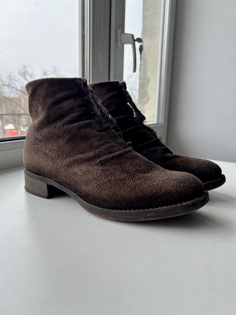 Cherevichkiotvichki Cherevichkiotvichki Layered Corduroy Leather Ankle Zip Boots Size US 9 / EU 42 - 2 Thumbnail