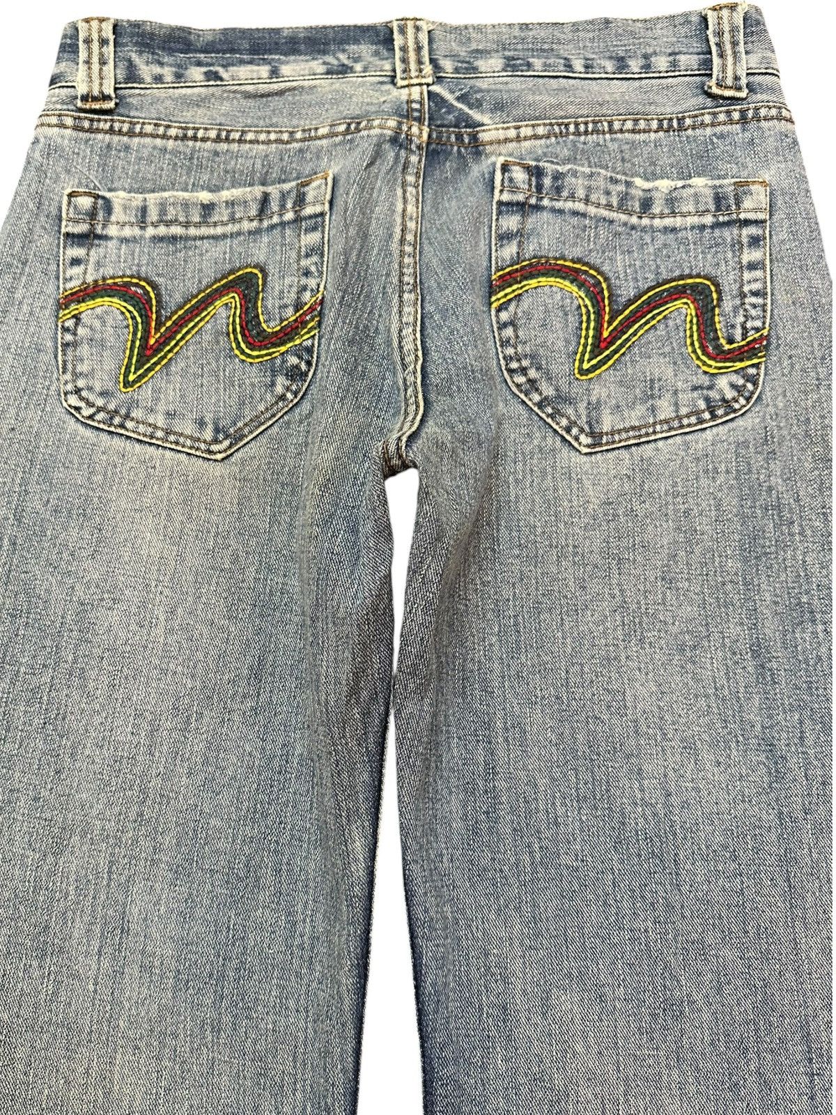 POST ARCHIVE FACTION (PAF) Vintage Nylaus Jeans Flare Faded Grunge Distressed Denim Size US 31 - 5 Thumbnail