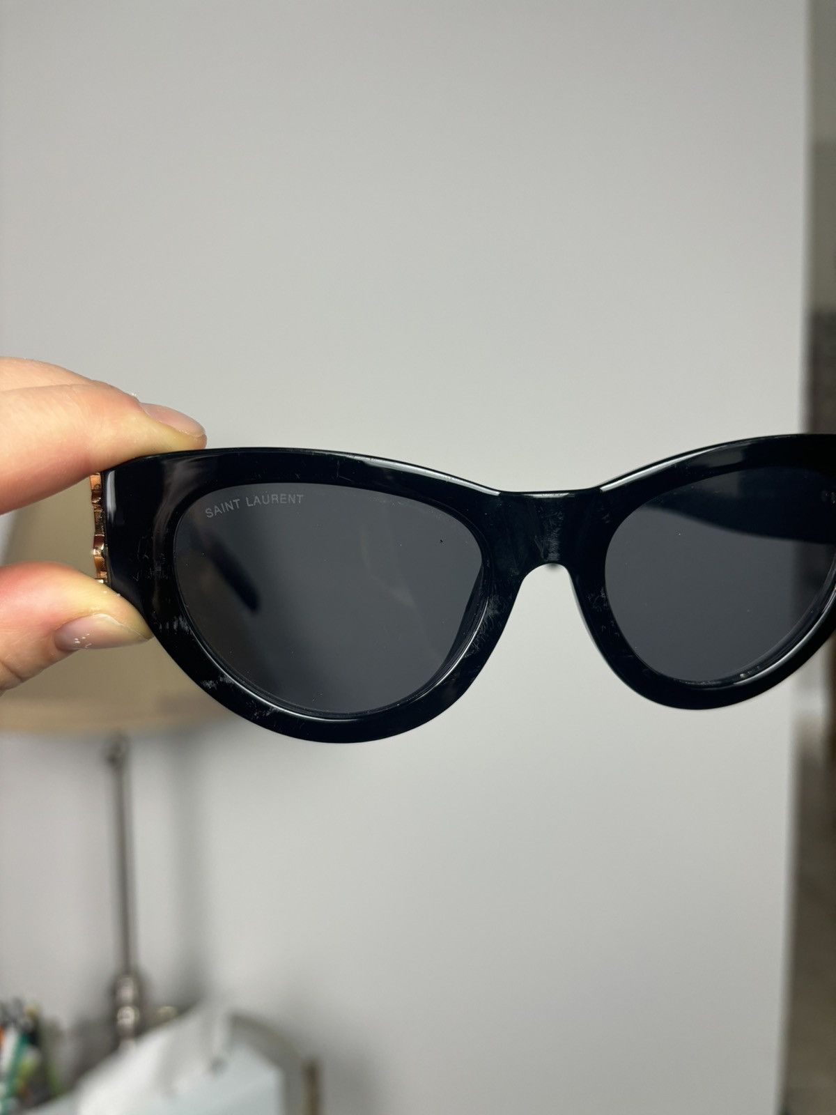 Yves Saint Laurent Saint Laurent Sunglasses SL M94 001 Shiny Black Frame Lens Size ONE SIZE - 2 Thumbnail