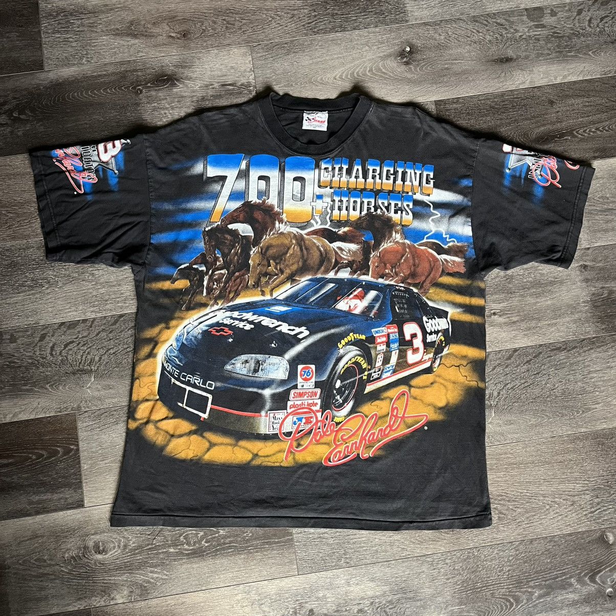 NASCAR Vintage 1997 NASCAR Dale Earnhardt All Over Print Horses Tee Size US XXL / EU 58 / 5 - 1 Thumbnail