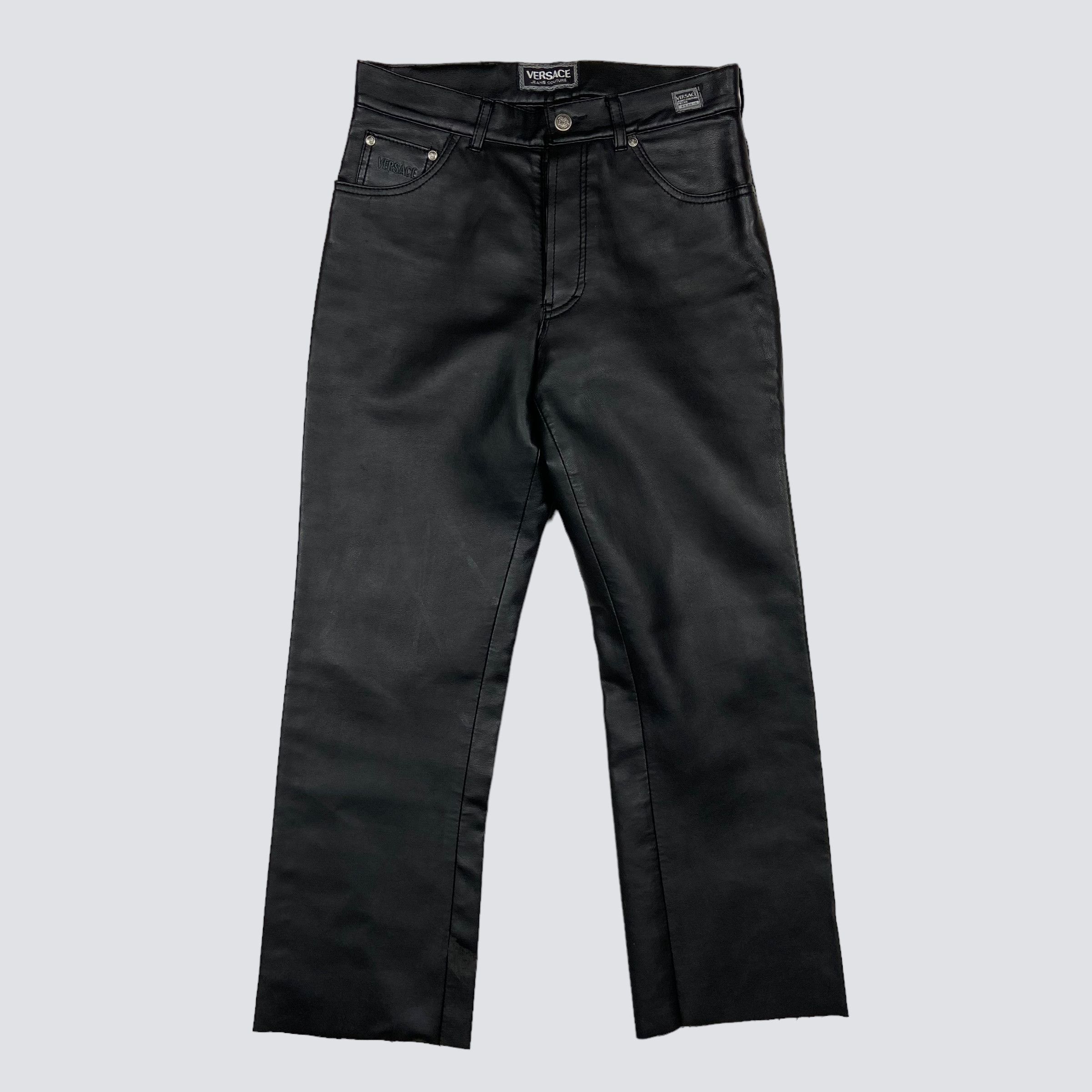 Versace VERSACE LEATHER ARCHIVE 1990s VINTAGE RARE PANTS - № 3079