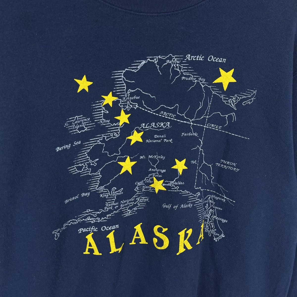 Fruit Of The Loom × Vintage VINTAGE 90s ALASKA MAP GRAPHIC RETRO BIG LOGO PRINTED Size US L / EU 52-54 / 3 - 6 Thumbnail