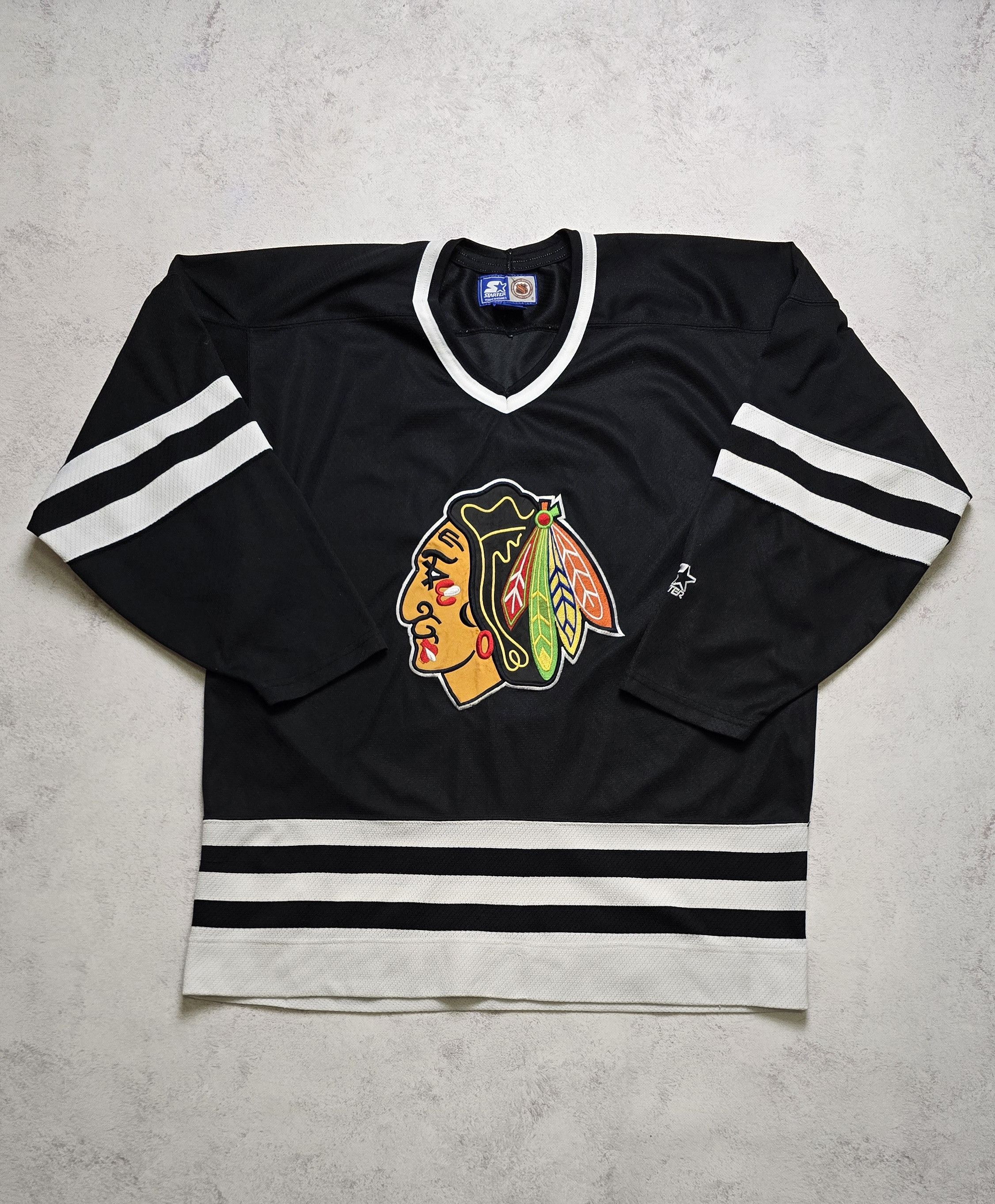 Starter Rare VTG Starter Chicago Blackhawks Ice Hockey NHL Jersey Size US L / EU 52-54 / 3 - 1 Thumbnail