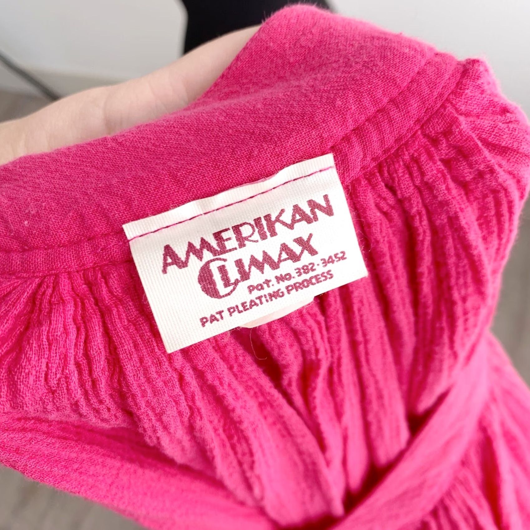 Vintage VINTAGE Amerikan Climax Pink Gauze Swing Summer V-Neck Midi Dress L/XL Womens Size L / US 10 / IT 46 - 6 Thumbnail