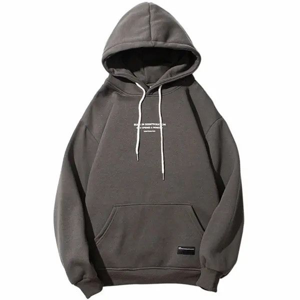 VIBE Vintage Angels Grey Hoodie Sweatshirt Pullover Jersey Jumper Size US L / EU 52-54 / 3 - 2 Thumbnail
